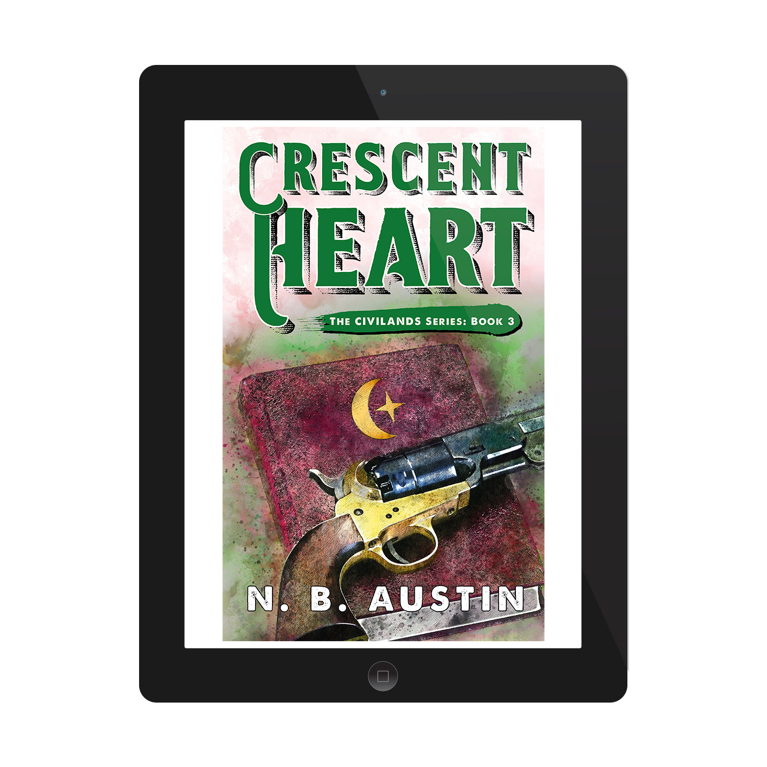 'Crescent Heart' is a sweeping alt-history Western fantasy novel, by N B Austin. The book cover and interior were designed by Mark Thomas, of coverness.com. To find out more about my book design services, please visit www.coverness.com.