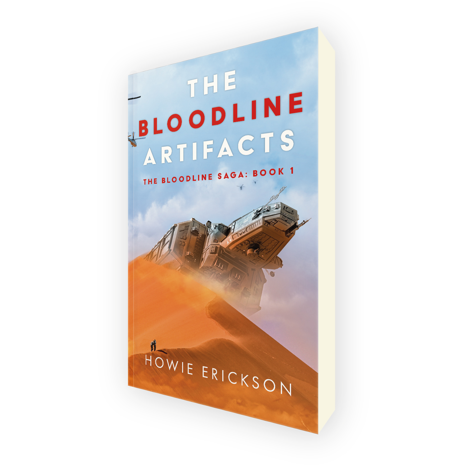 'The Bloodline Artifacts' is book one in a great dual-world scifi thriller series, by author Howie Erickson. The book cover was designed by Mark Thomas, of coverness.com. To find out more about my book design services, please visit www.coverness.com.