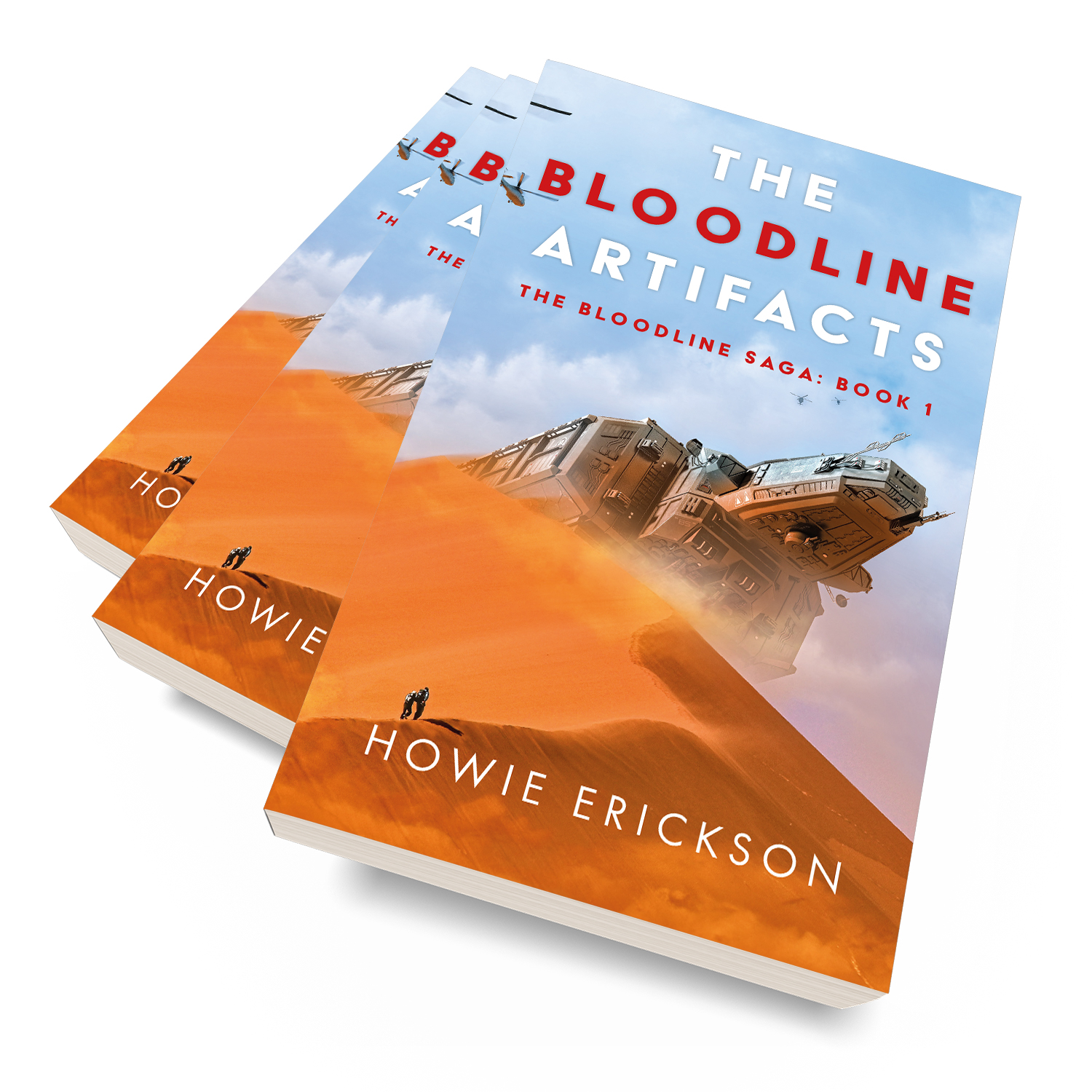 'The Bloodline Artifacts' is book one in a great dual-world scifi thriller series, by author Howie Erickson. The book cover was designed by Mark Thomas, of coverness.com. To find out more about my book design services, please visit www.coverness.com.