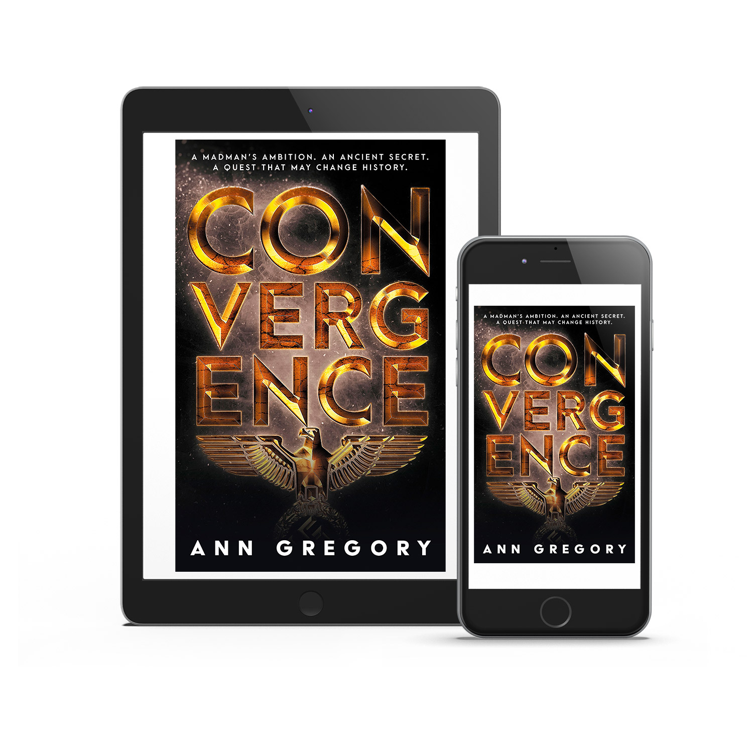 'Convergence' is a globe-trotting, pre-WWII conspiracy thriller. The author is Ann Gregory. The book cover design is by Mark Thomas. To learn more about what Mark could do for your book, please visit coverness.com.