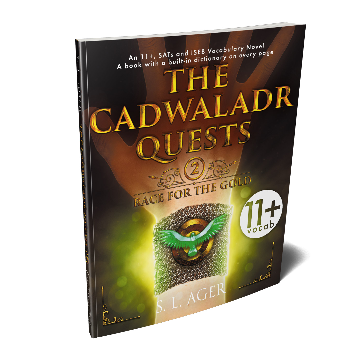 'The Cadwaladr Quests' is unique, story-based, educational tool that teaches young readers nearly 3000 exam-level English words. The author is S L Ager. The book cover and interior design are by Mark Thomas. To learn more about what Mark could do for your book, please visit coverness.com.