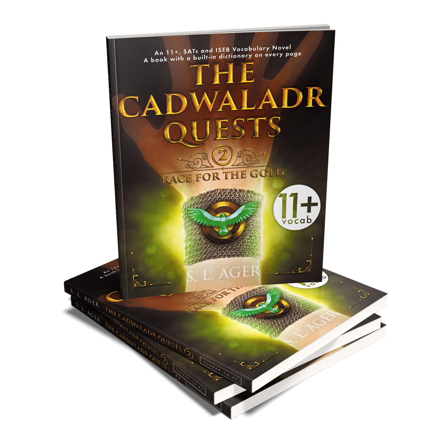 'The Cadwaladr Quests' is unique, story-based, educational tool that teaches young readers nearly 3000 exam-level English words. The author is S L Ager. The book cover and interior design are by Mark Thomas. To learn more about what Mark could do for your book, please visit coverness.com.