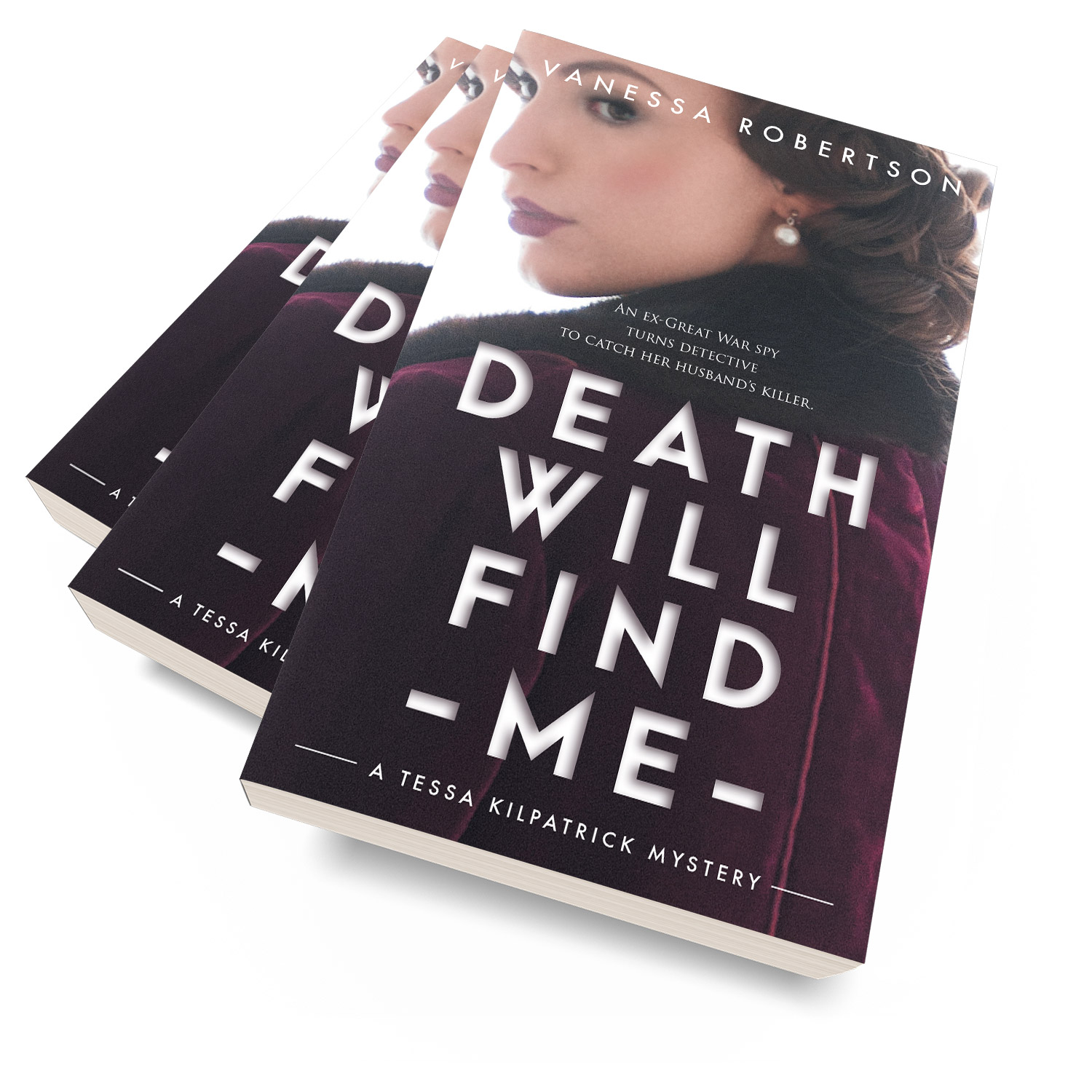 'Death Will Find Me' is a female-centric, between-the-wars mystery thriller. The author is Vanessa Robertson. The book cover design and interior formatting are by Mark Thomas. To learn more about what Mark could do for your book, please visit coverness.com.