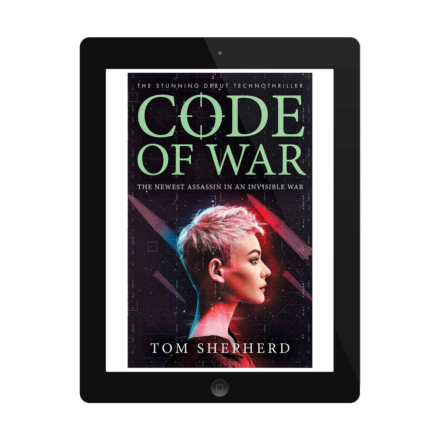 'Code of War' is a bleeding-edge, female-led, military technothriller. The author is Tom Shepherd. The book cover design and interior formatting are by Mark Thomas. To learn more about what Mark could do for your book, please visit coverness.com.