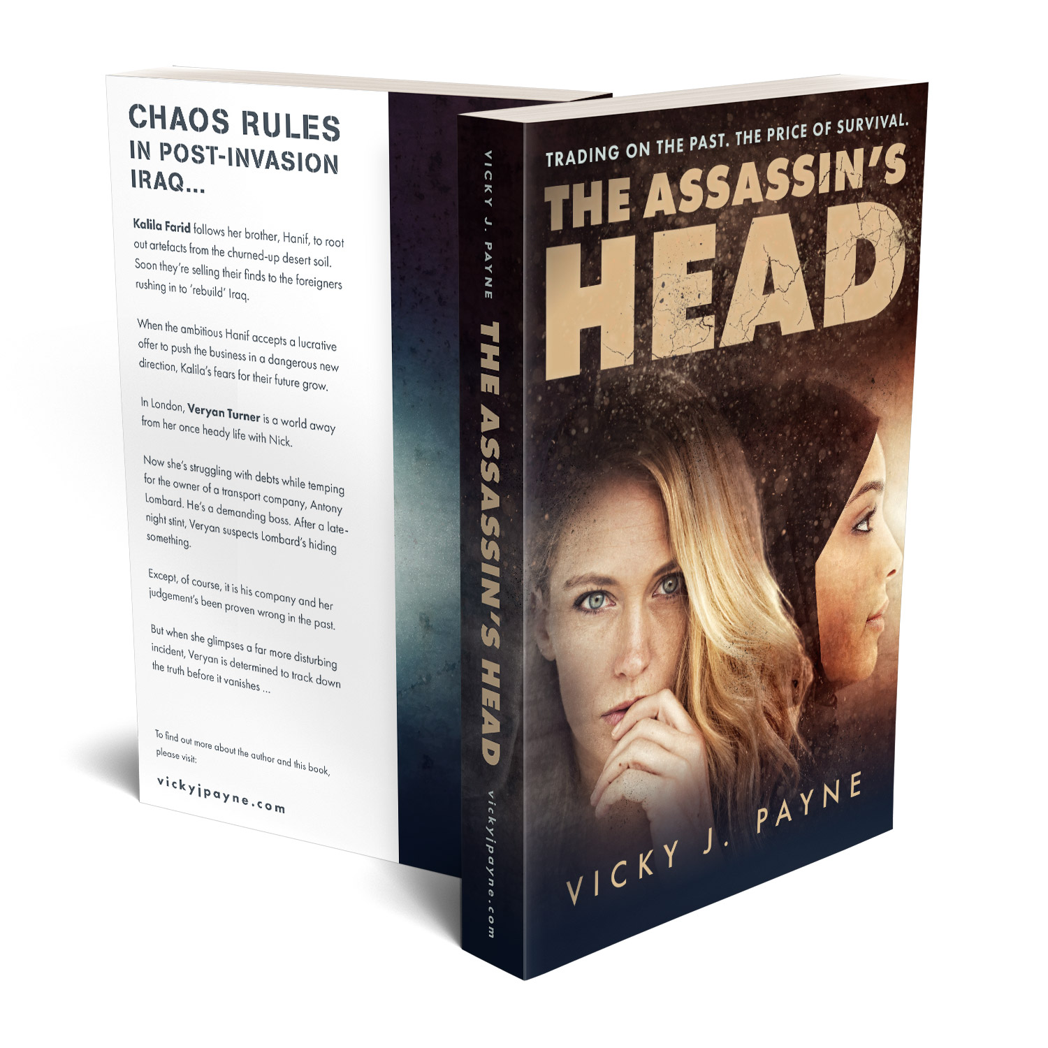 'The Assassin's Head' is a terrific female-led thriller, set in the aftermath of the 2003 Iraq War. The author is Vicky J. Ward. The book cover design and interior formatting are by Mark Thomas. To learn more about what Mark could do for your book, please visit coverness.com.