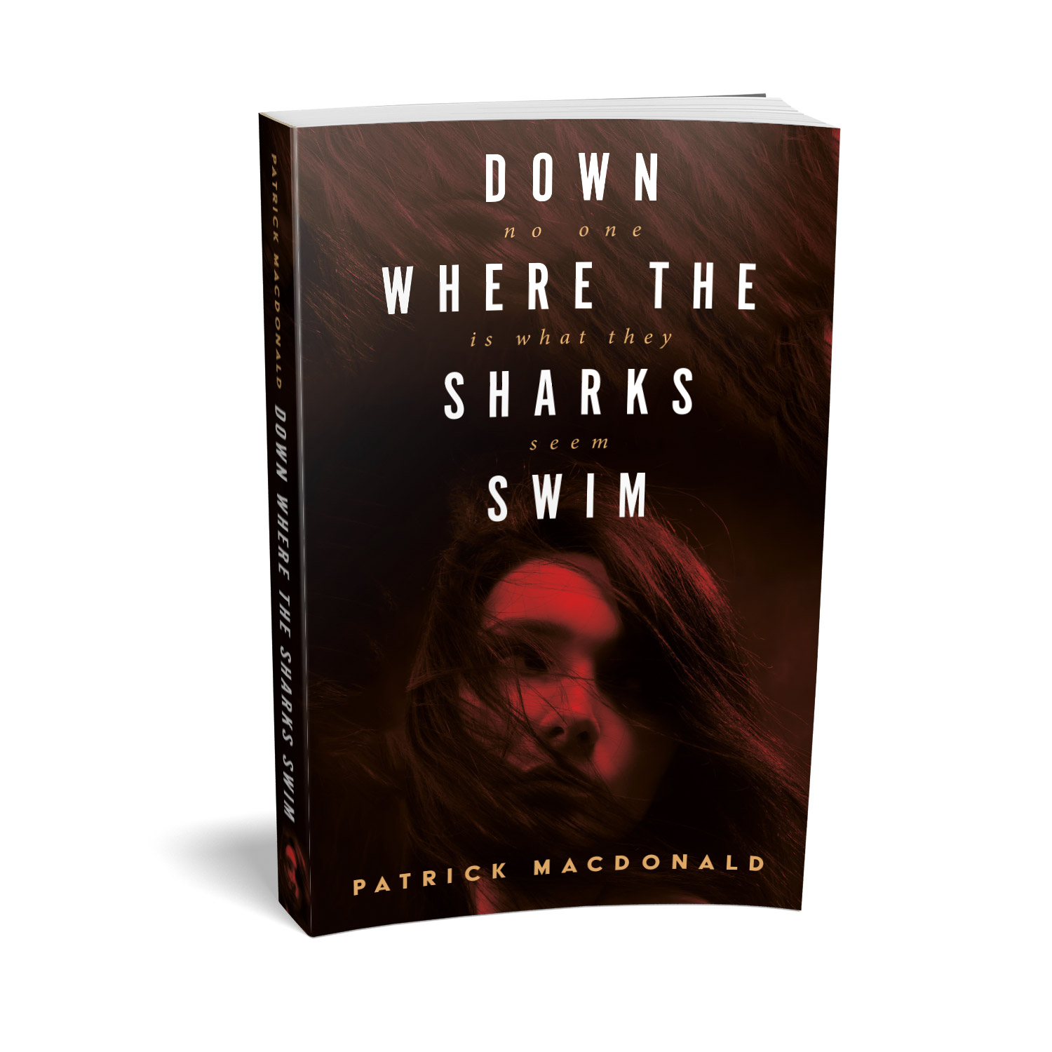 'Down Where The Sharks Swim' is a London set, female-focussed novel. The author is Patrick MacDonald. The book cover design and interior formatting are by Mark Thomas. To learn more about what Mark could do for your book, please visit coverness.com.