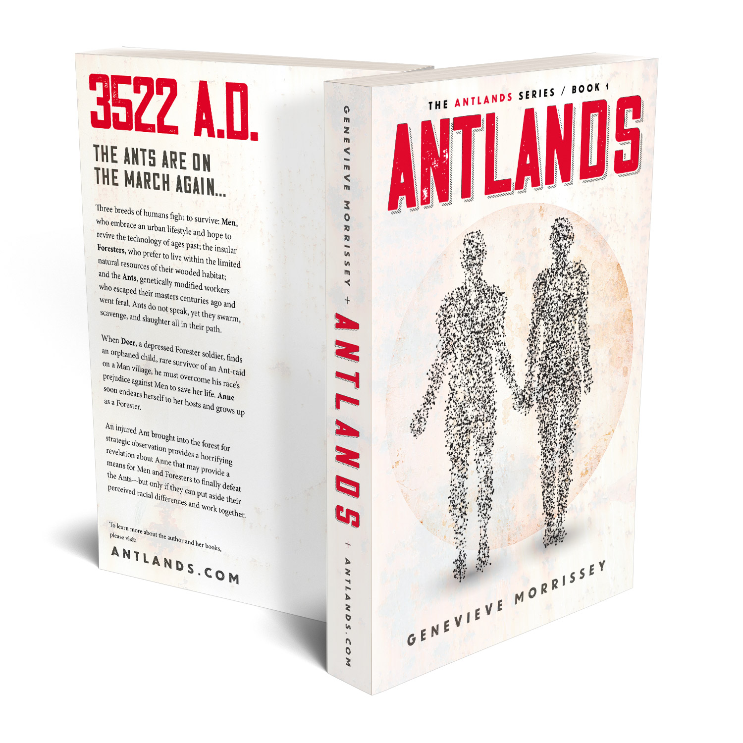 'Antlands' is an immersive, post-apocalyse scifi novel. The author is Genevieve Morrissey. The book cover design and interior formatting are by Mark Thomas. To learn more about what Mark could do for your book, please visit coverness.com.