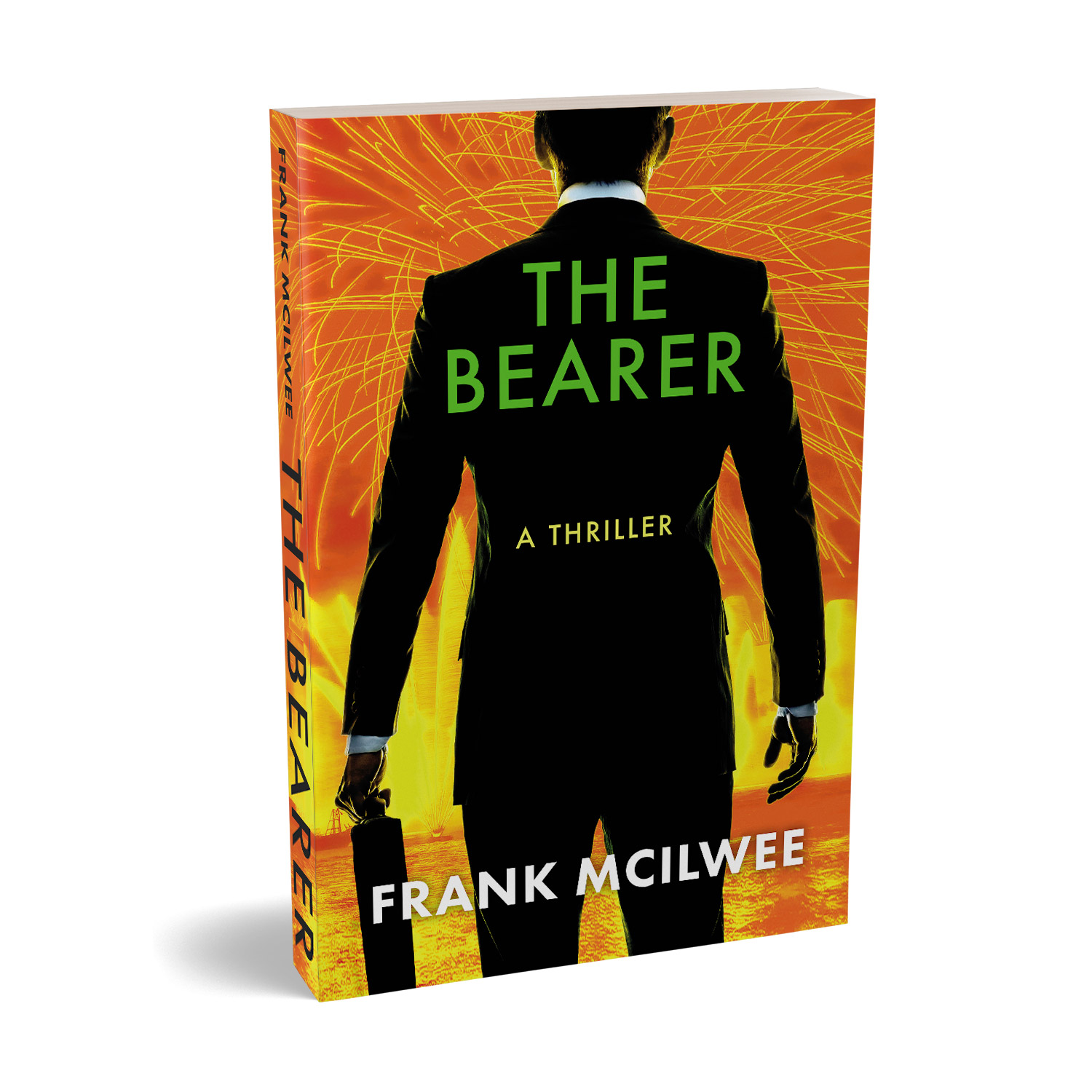 'The Bearer' is a globetrotting thriller by Frank McIlwee. The book cover design is by Mark Thomas. To learn more about what Mark could do for your book, please visit coverness.com.