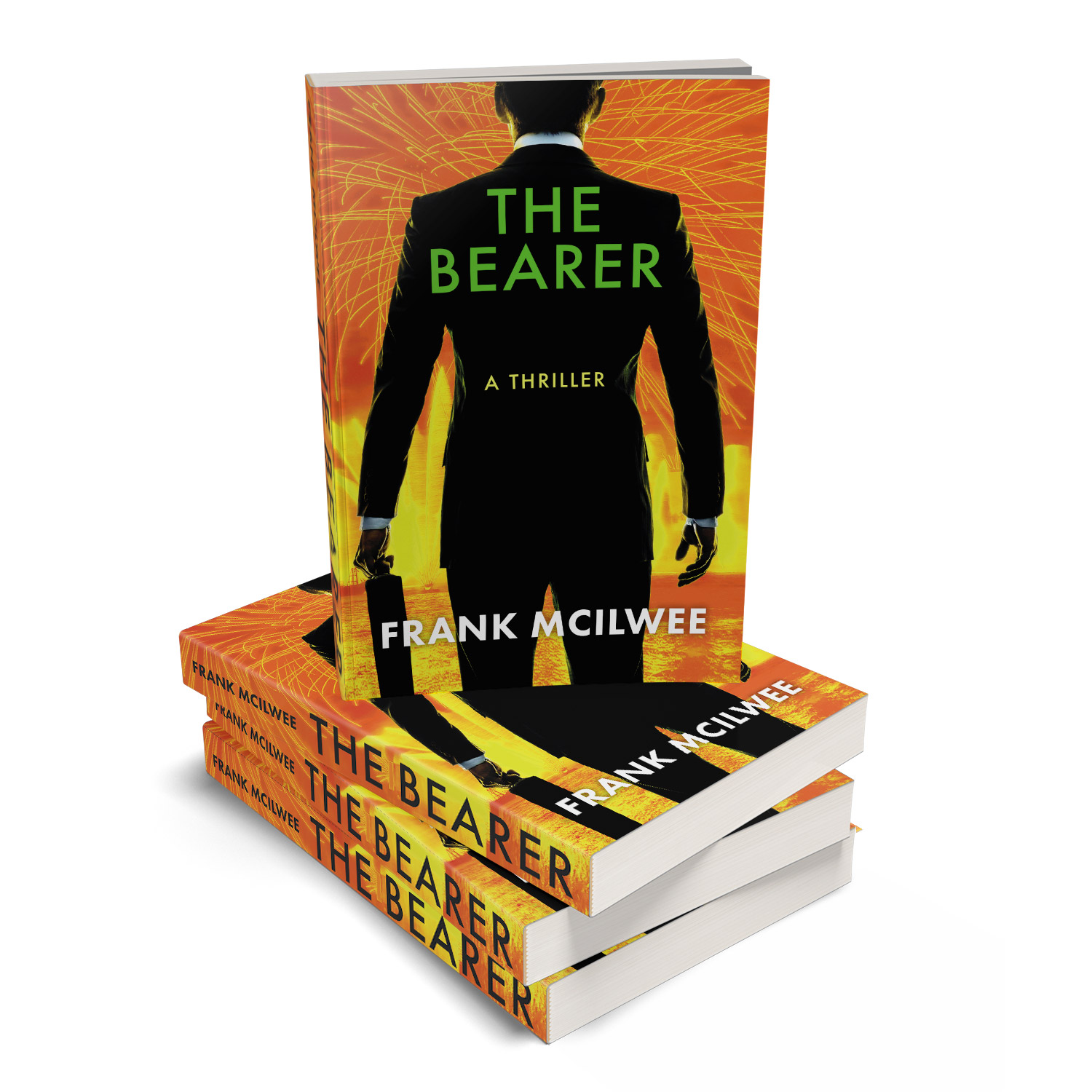 'The Bearer' is a globetrotting thriller by Frank McIlwee. The book cover design is by Mark Thomas. To learn more about what Mark could do for your book, please visit coverness.com.