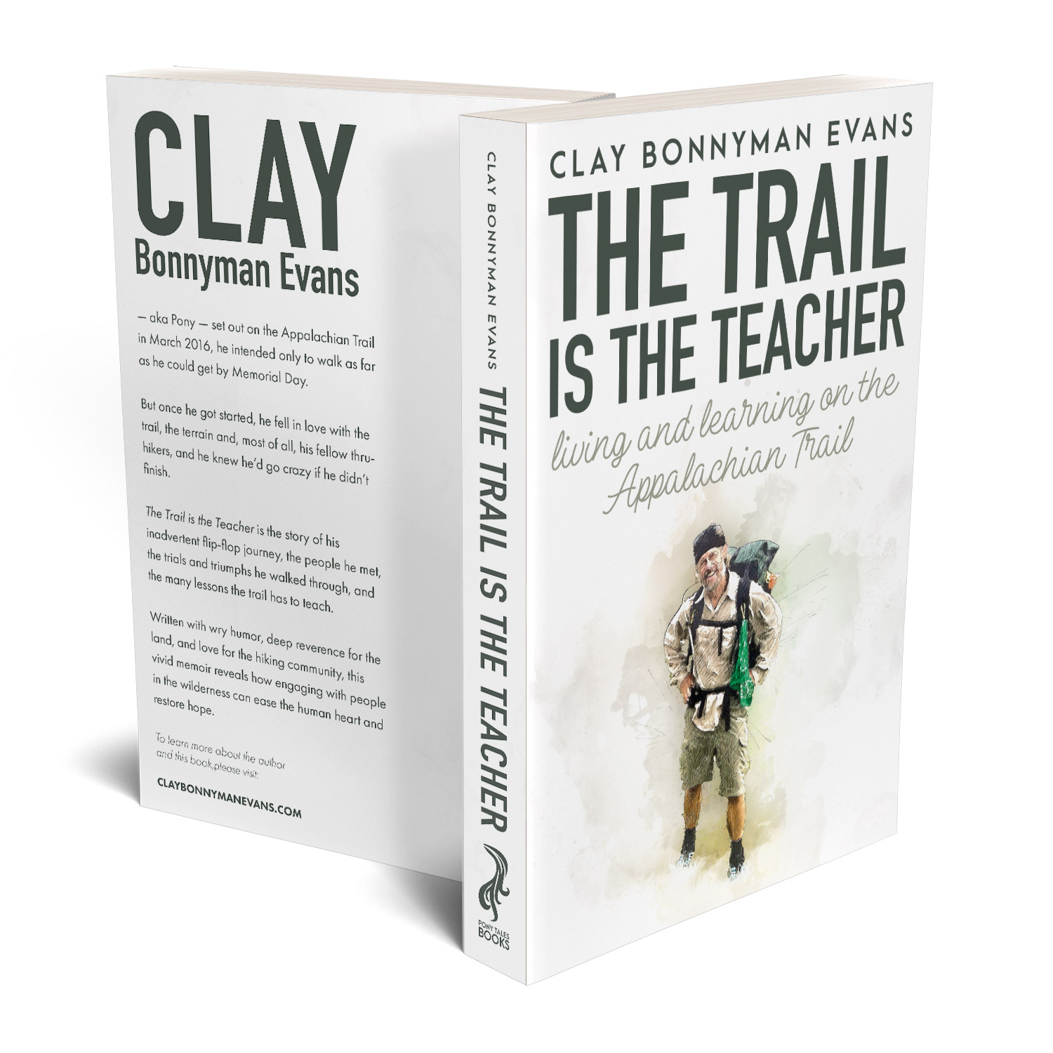 'The Trail Is The Teacher' is a joyous, life-affirming walking memoir, set of the Appalachian Trail. The author is Clay Bonnyman Evans. The book cover design and interior formatting are by Mark Thomas. To learn more about what Mark could do for your book, please visit coverness.com.