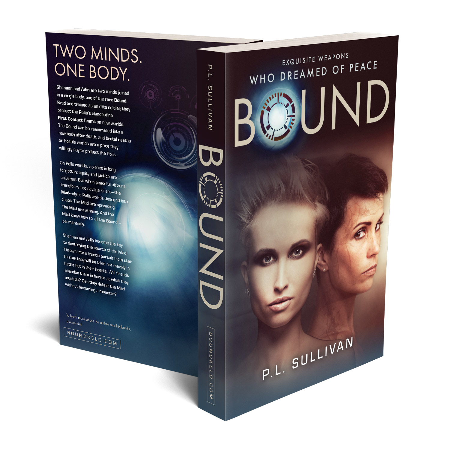 'Bound' is a female-centric scifi epic by author P.L. Sullivan. The book cover design and interior formatting are by Mark Thomas. To learn more about what Mark could do for your book, please visit coverness.com.