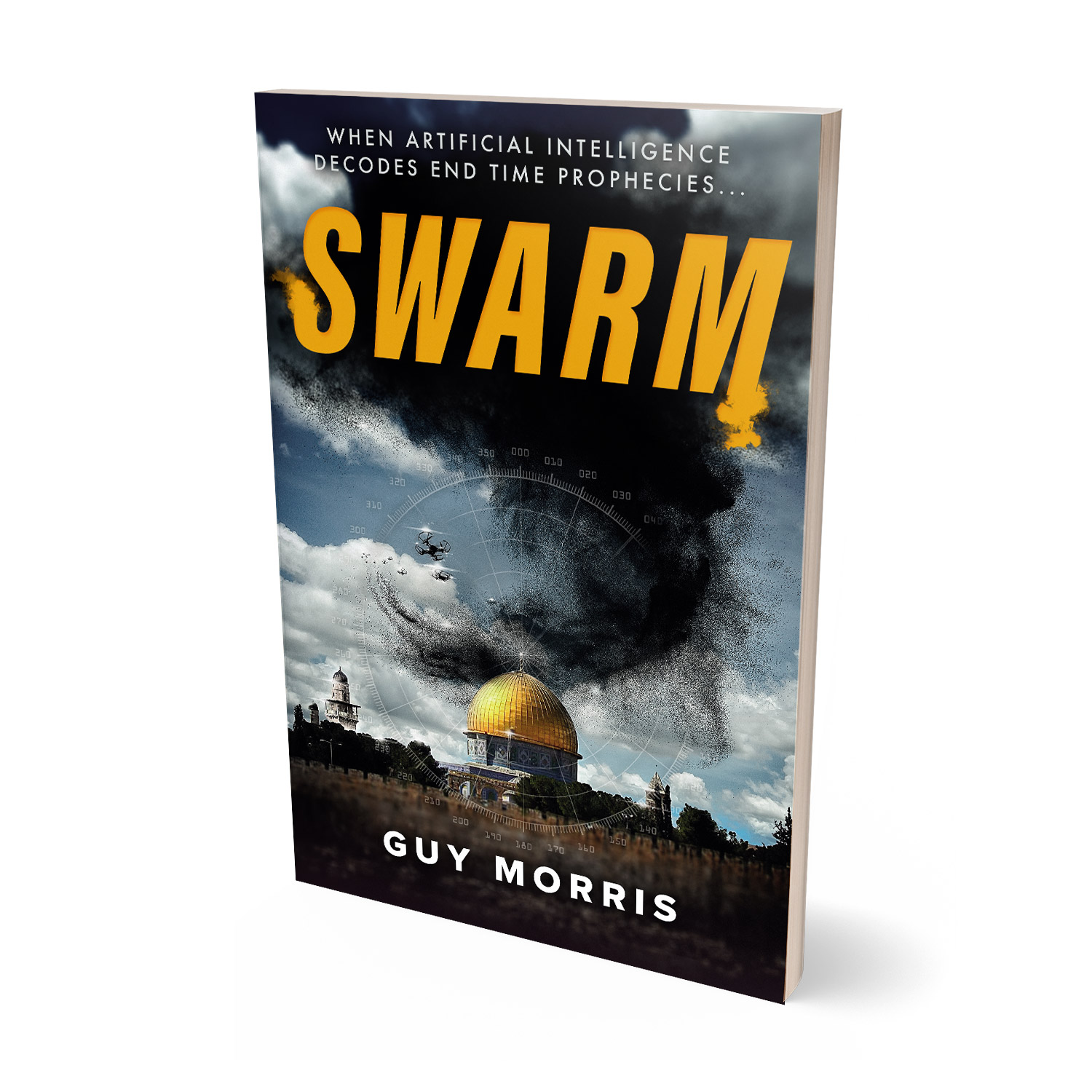 'Swarm' is a globe-spanning, apocalyptic AI tech thriller by author Guy Morris. The book cover and interior design are by Mark Thomas. To learn more about what Mark could do for your book, please visit coverness.com.