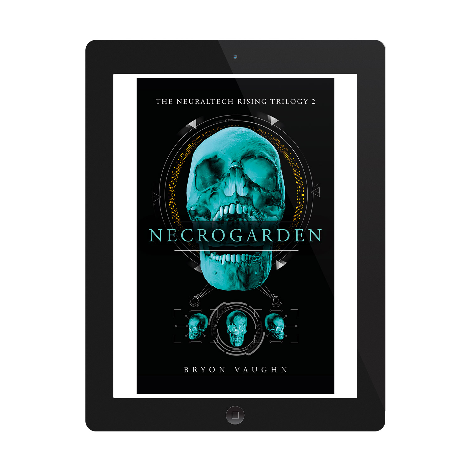 'Necrogarden' is a classy cyber thriller by author Bryon Vaughn. The book cover design is by Mark Thomas. To learn more about what Mark could do for your book, please visit coverness.com.