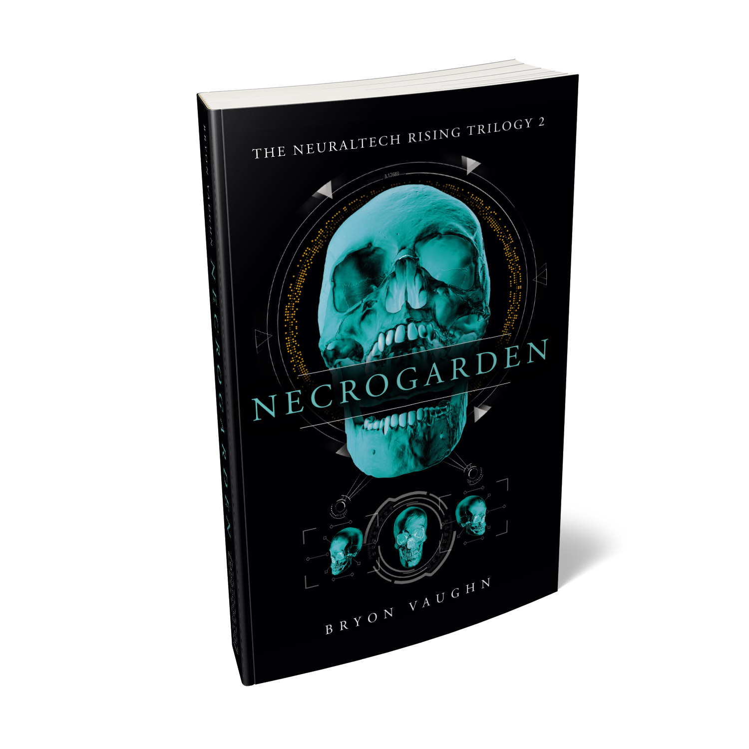 'Necrogarden' is a classy cyber thriller by author Bryon Vaughn. The book cover design is by Mark Thomas. To learn more about what Mark could do for your book, please visit coverness.com.