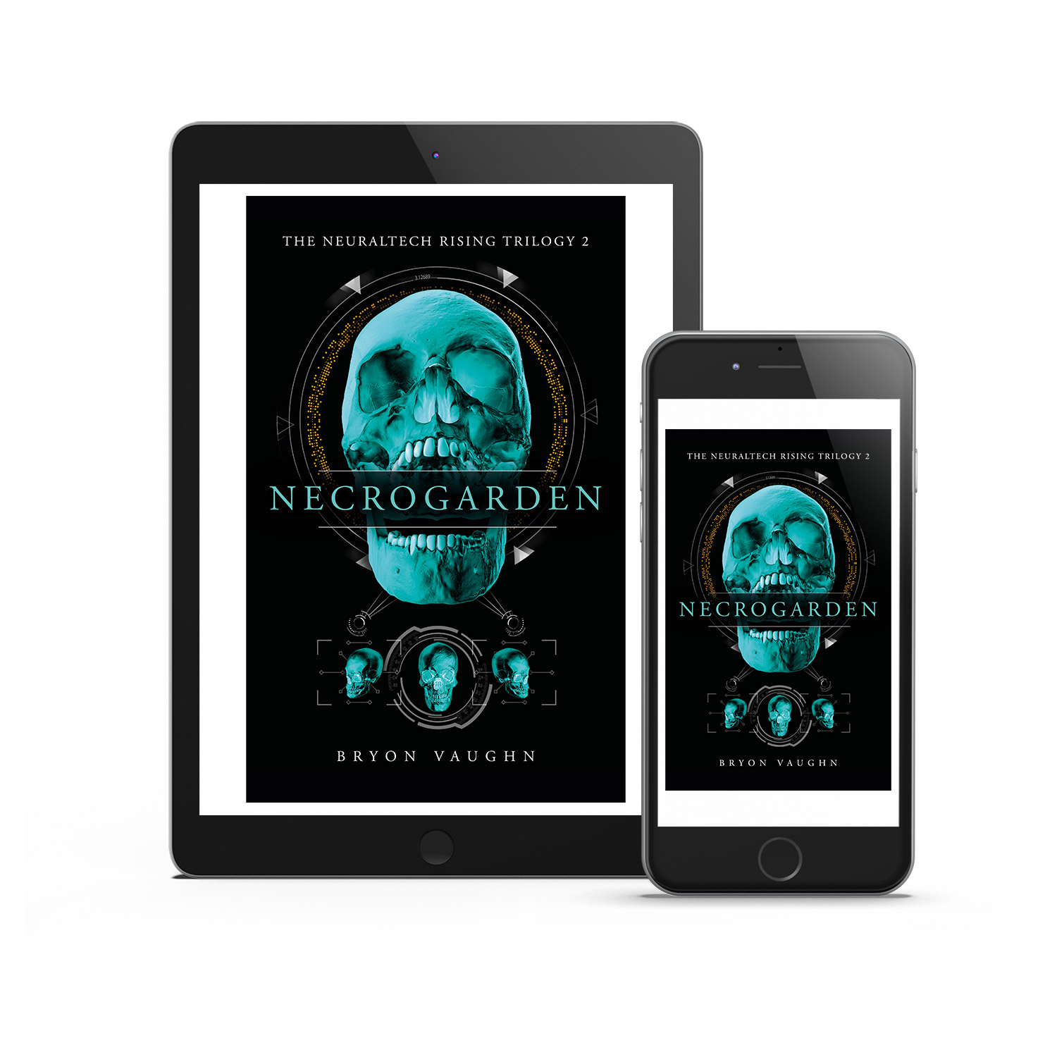'Necrogarden' is a classy cyber thriller by author Bryon Vaughn. The book cover design is by Mark Thomas. To learn more about what Mark could do for your book, please visit coverness.com.
