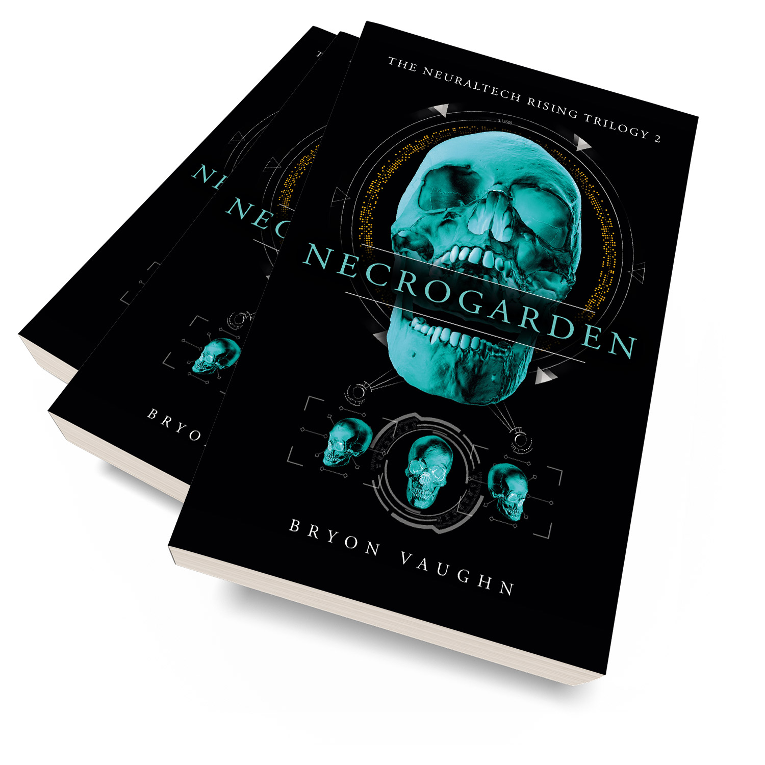 'Necrogarden' is a classy cyber thriller by author Bryon Vaughn. The book cover design is by Mark Thomas. To learn more about what Mark could do for your book, please visit coverness.com.