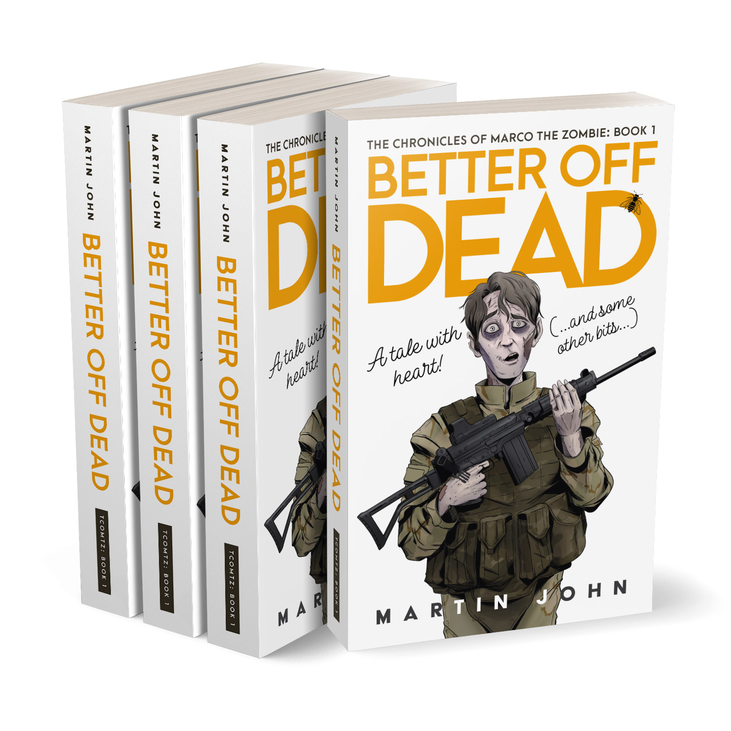 'Better Of Dead' is a bone-dry zombie comedy novel. The book cover design and interior formatting are by Mark Thomas. To learn more about what Mark could do for your book, please visit coverness.com.