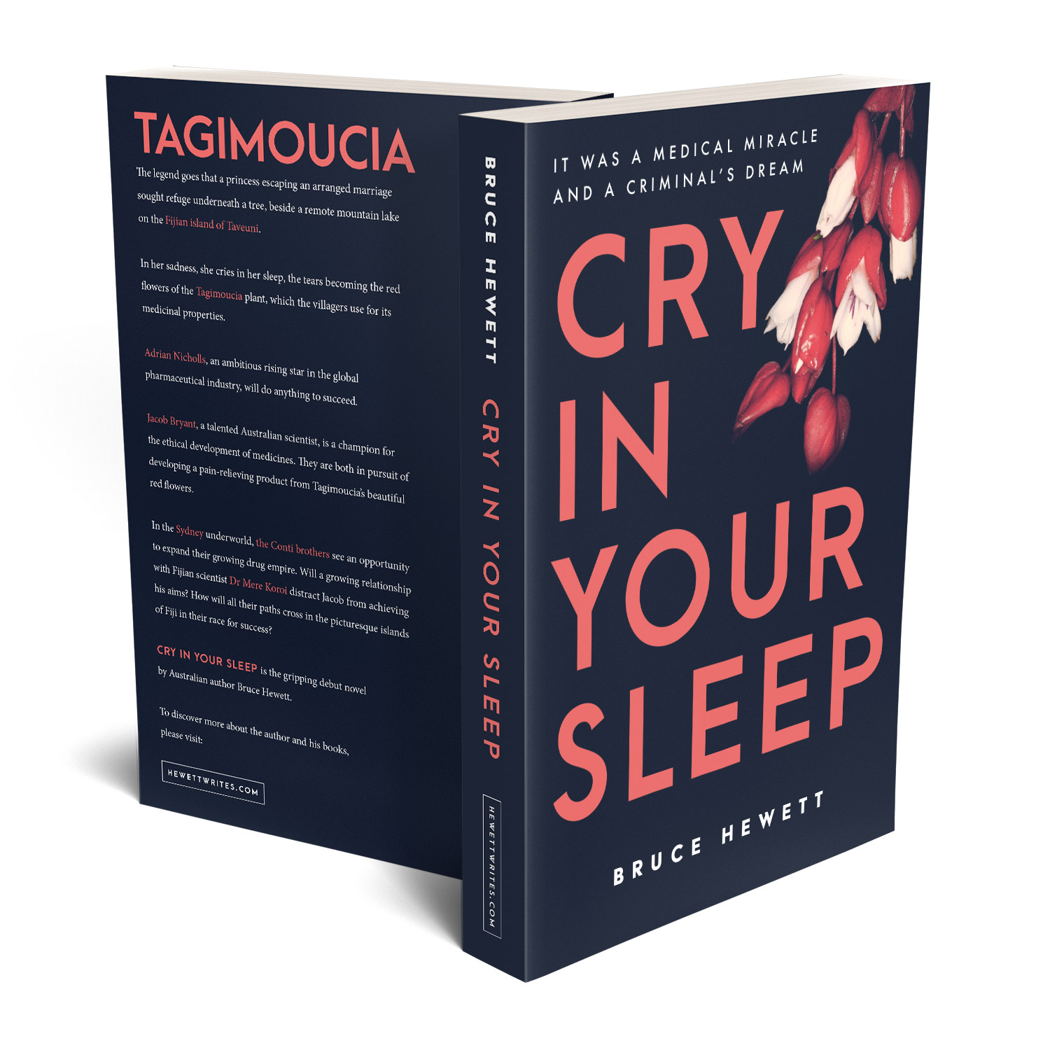 'Cry In Your Sleep' is cracking modern pharma crime thriller. The author is Bruce Hewett. The book cover design and interior formatting are by Mark Thomas. To learn more about what Mark could do for your book, please visit coverness.com