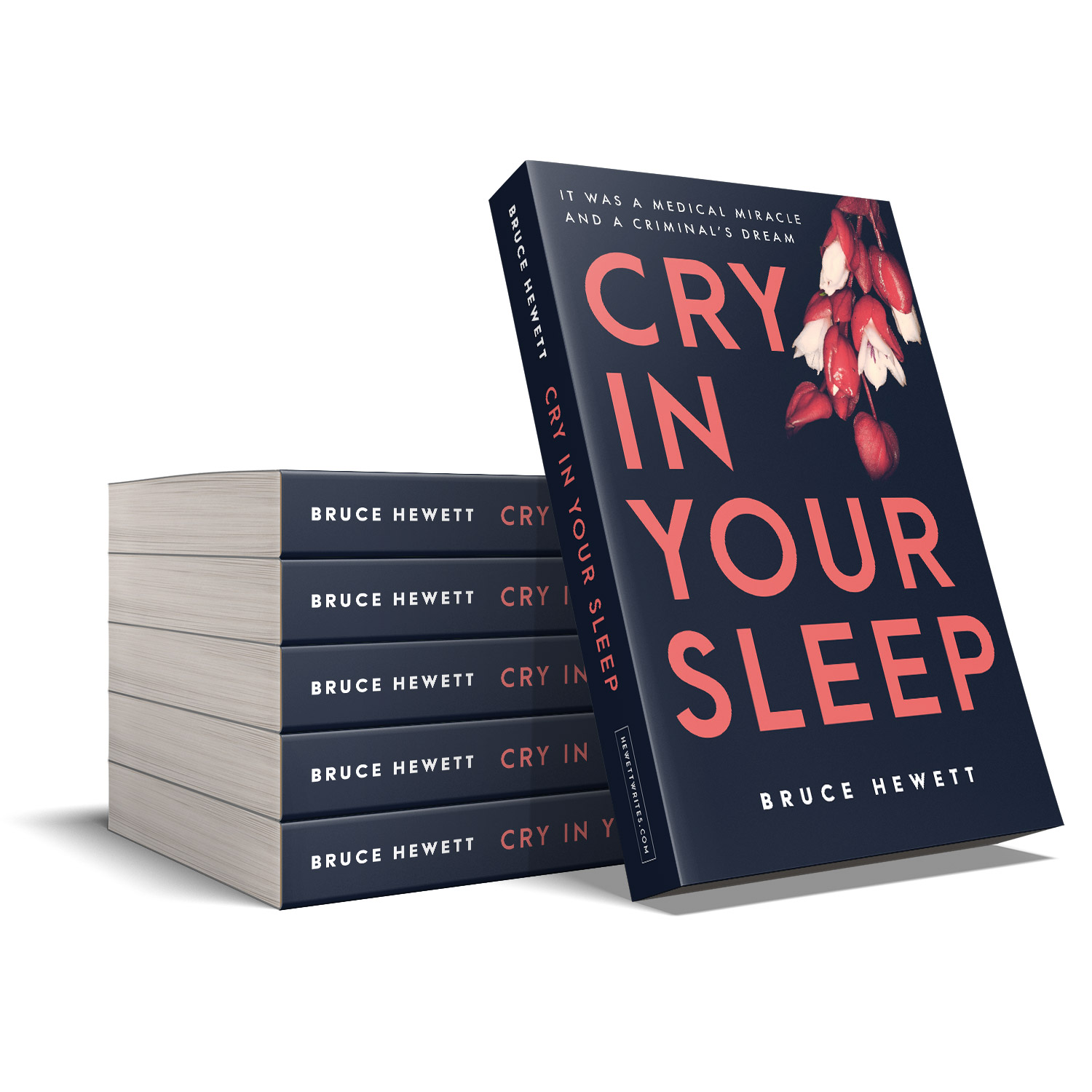 'Cry In Your Sleep' is cracking modern pharma crime thriller. The author is Bruce Hewett. The book cover design and interior formatting are by Mark Thomas. To learn more about what Mark could do for your book, please visit coverness.com