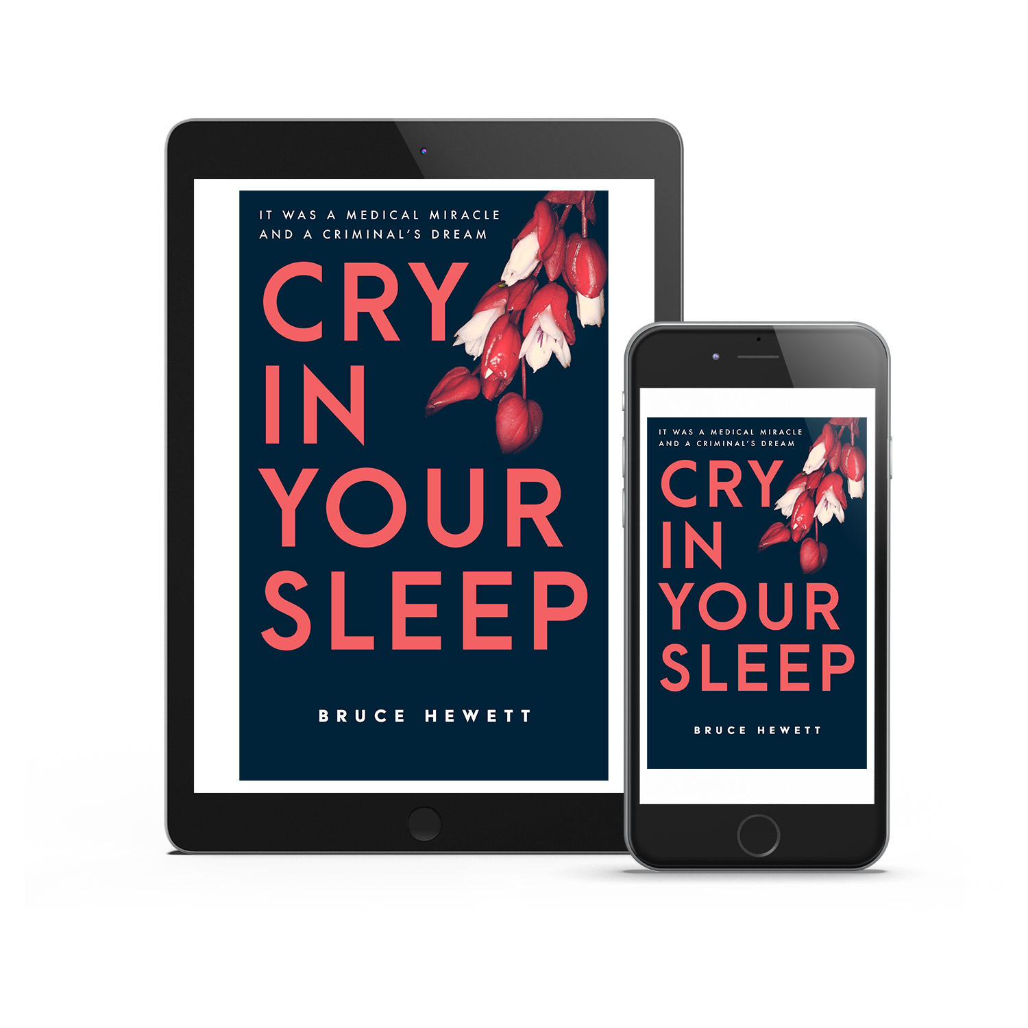 'Cry In Your Sleep' is cracking modern pharma crime thriller. The author is Bruce Hewett. The book cover design and interior formatting are by Mark Thomas. To learn more about what Mark could do for your book, please visit coverness.com