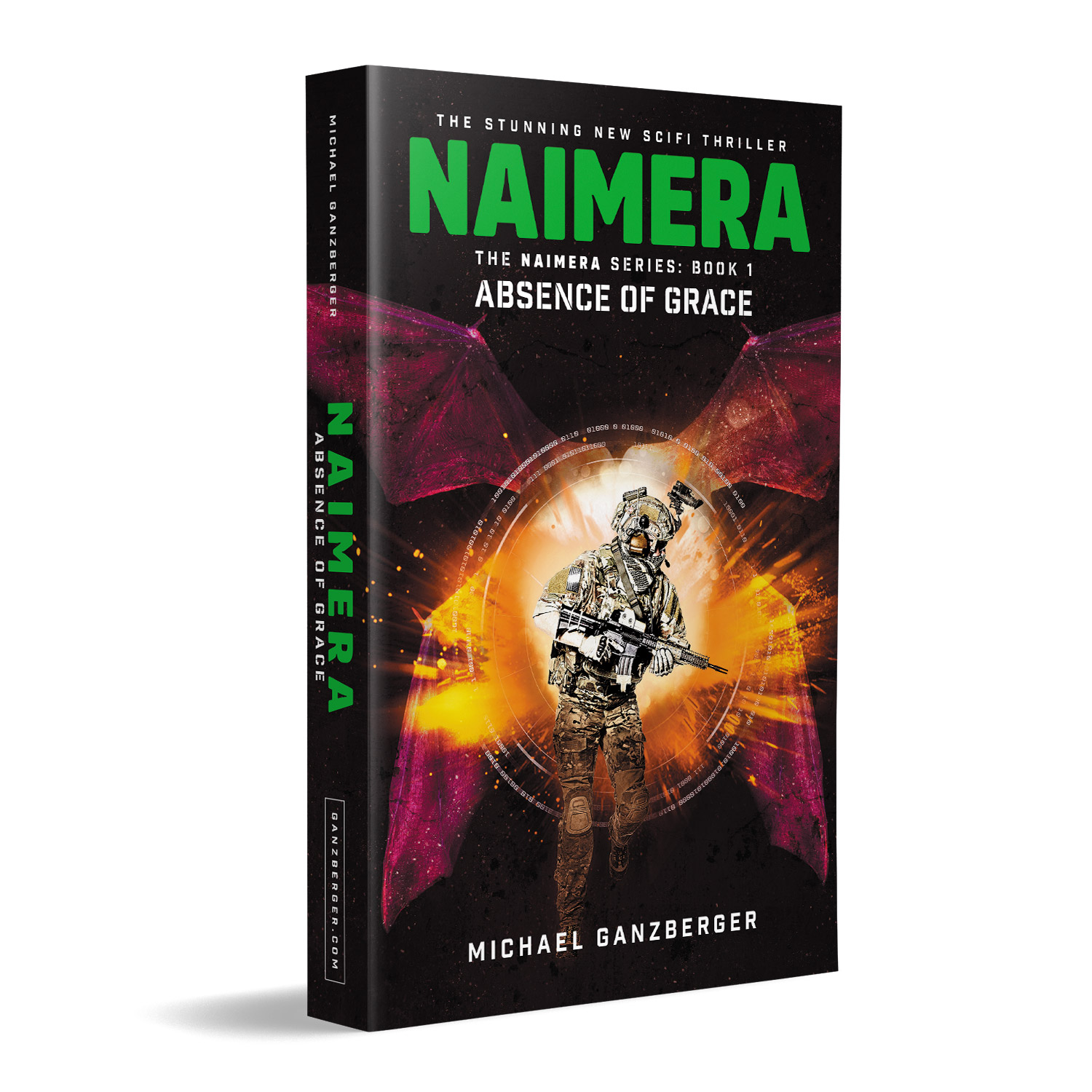 'NAIMERA' is groovy military scifi thriller. The author is Michael Ganzberger. The book cover design and interior formatting are by Mark Thomas. To learn more about what Mark could do for your book, please visit coverness.com