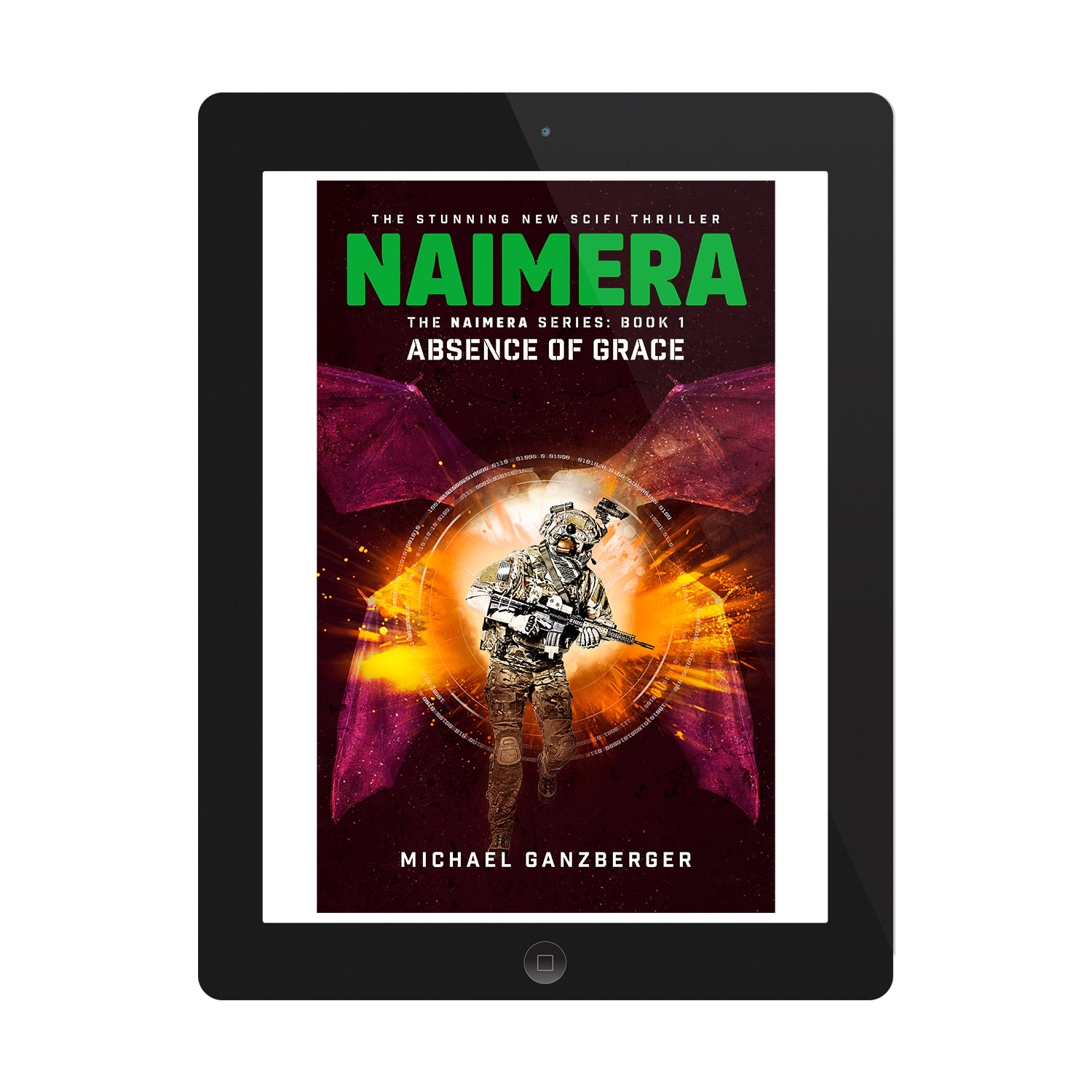 'NAIMERA' is groovy military scifi thriller. The author is Michael Ganzberger. The book cover design and interior formatting are by Mark Thomas. To learn more about what Mark could do for your book, please visit coverness.com