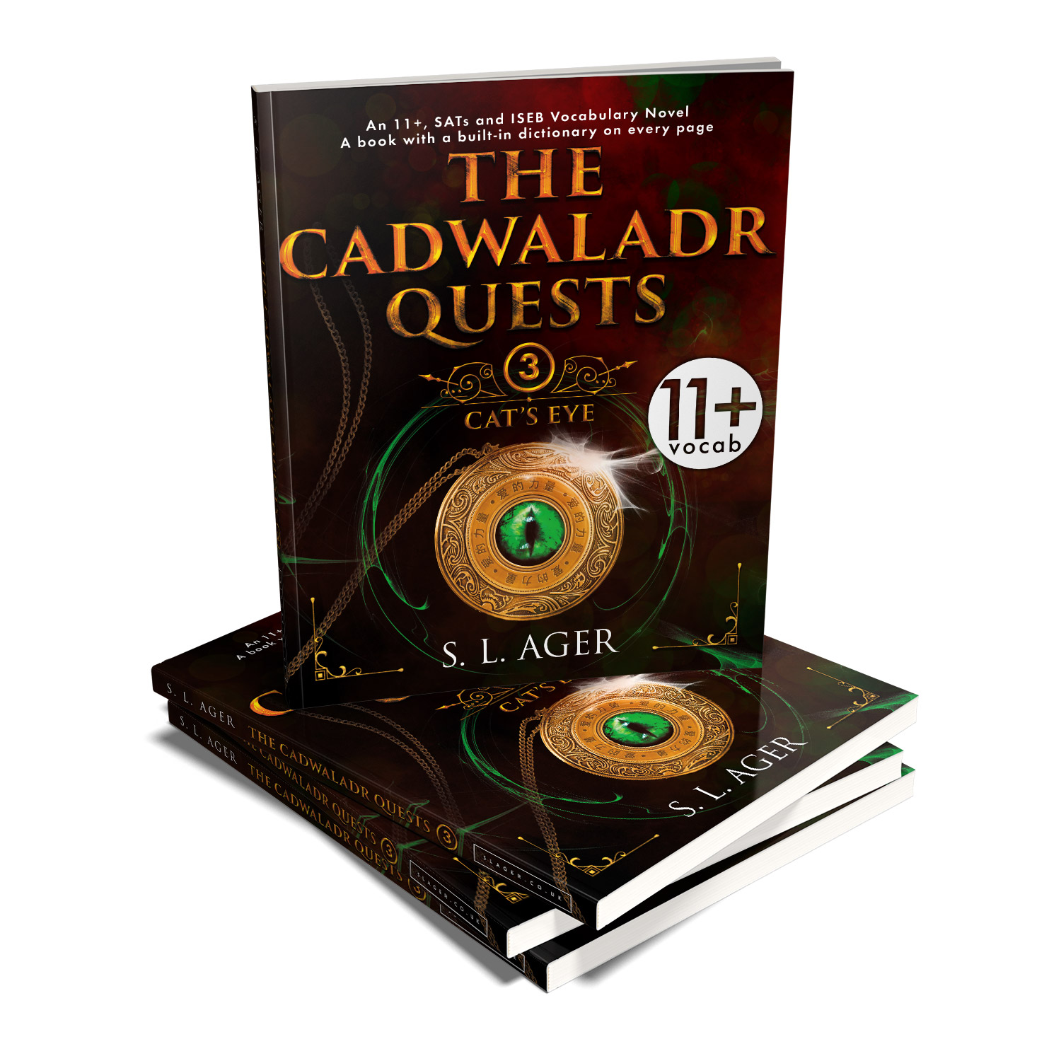 'The Cadwaladr Quests' is unique, story-based, educational tool that teaches young readers nearly 3000 exam-level English words. The author is S L Ager. The book cover and interior design are by Mark Thomas. To learn more about what Mark could do for your book, please visit coverness.com.