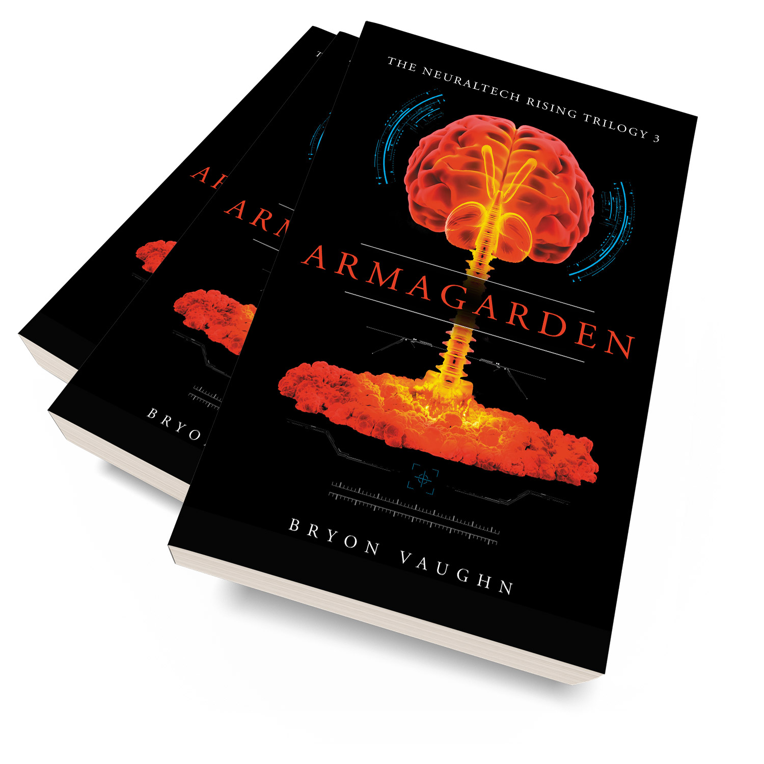 'Armagarden' is a classy cyber thriller by author Bryon Vaughn. The book cover design is by Mark Thomas. To learn more about what Mark could do for your book, please visit coverness.com.