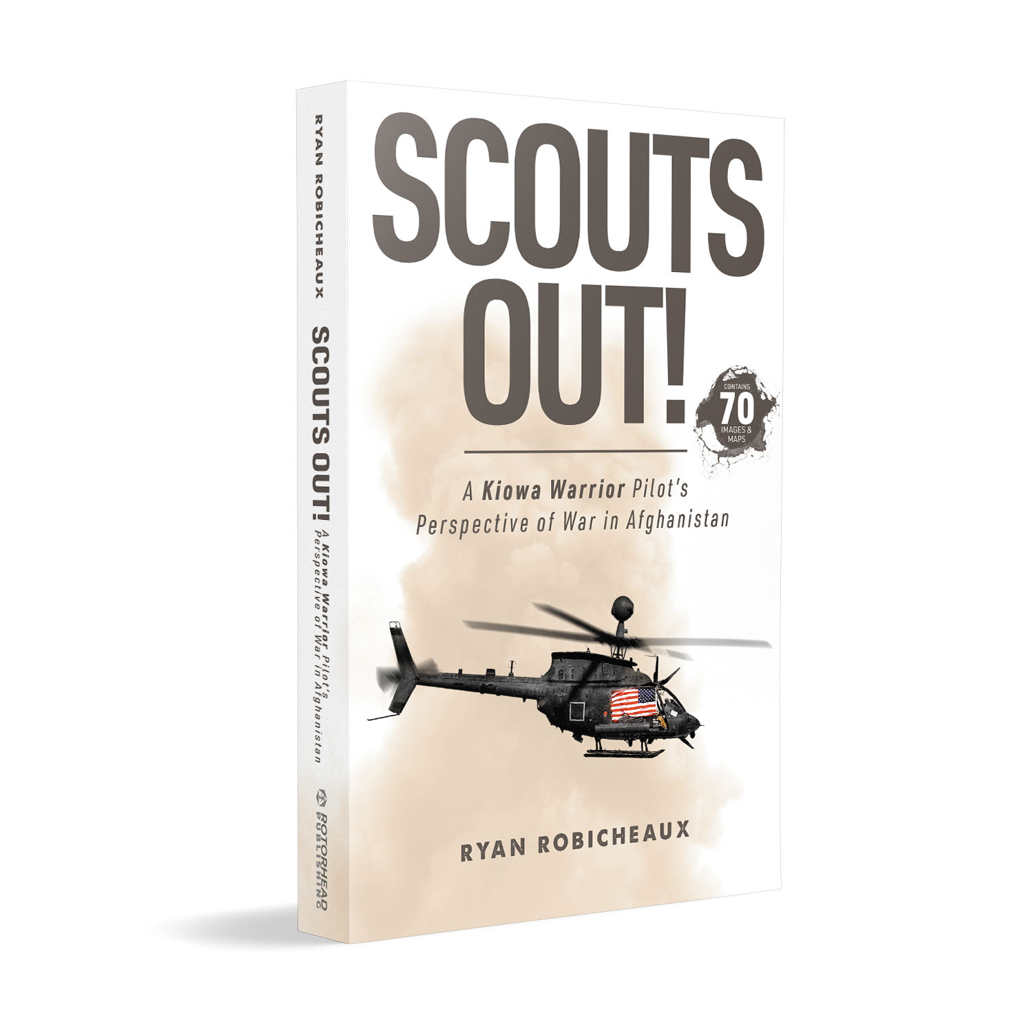 'Scouts Out!' is an immersive, first-hand memoir from the frontlines of the US war in Afghanistan. The author is Ryan Robicheaux. The book cover and interior were designed by Mark Thomas of coverness.com. To find out more about my book design services, please visit www.coverness.com