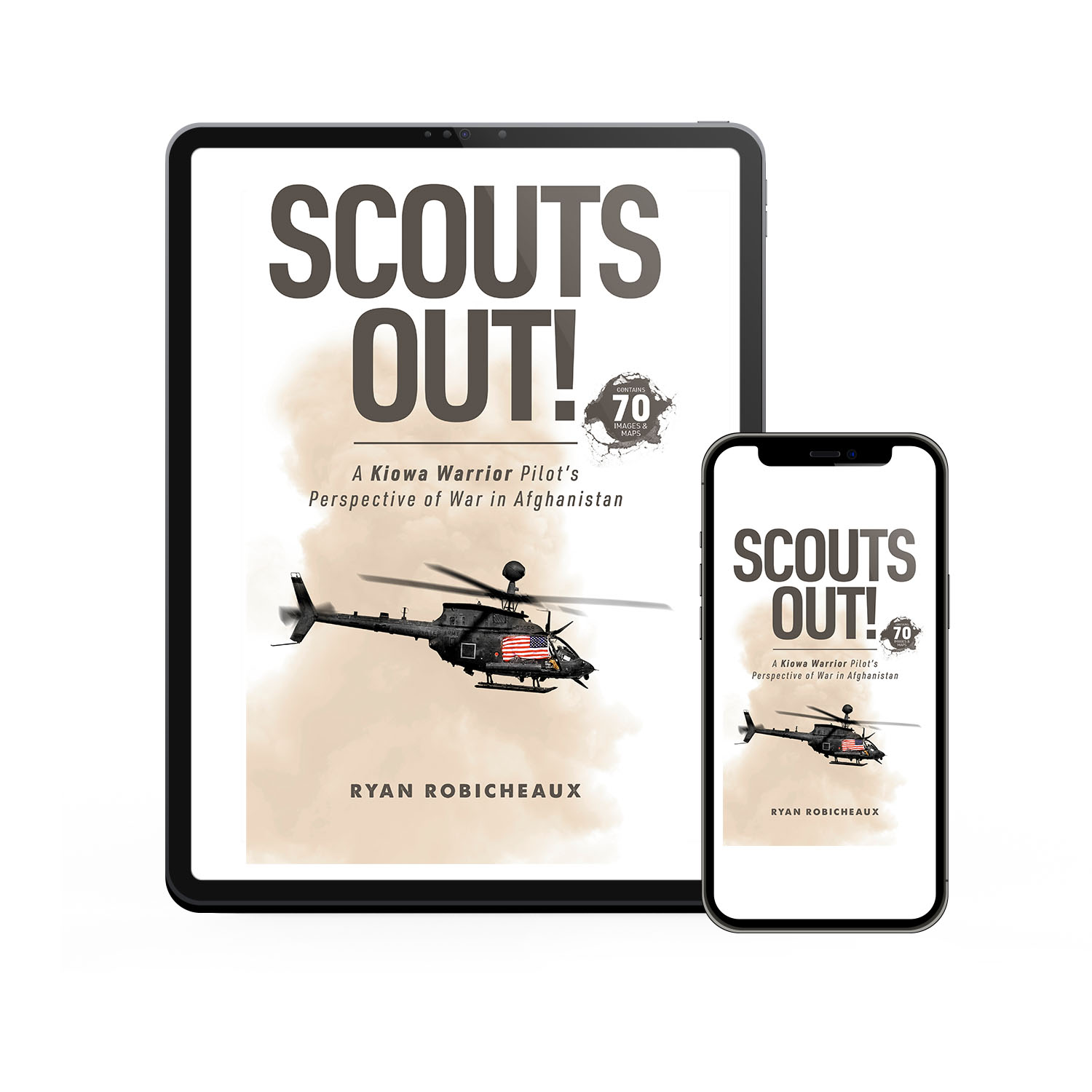 'Scouts Out!' is an immersive, first-hand memoir from the frontlines of the US war in Afghanistan. The author is Ryan Robicheaux. The book cover and interior were designed by Mark Thomas of coverness.com. To find out more about my book design services, please visit www.coverness.com