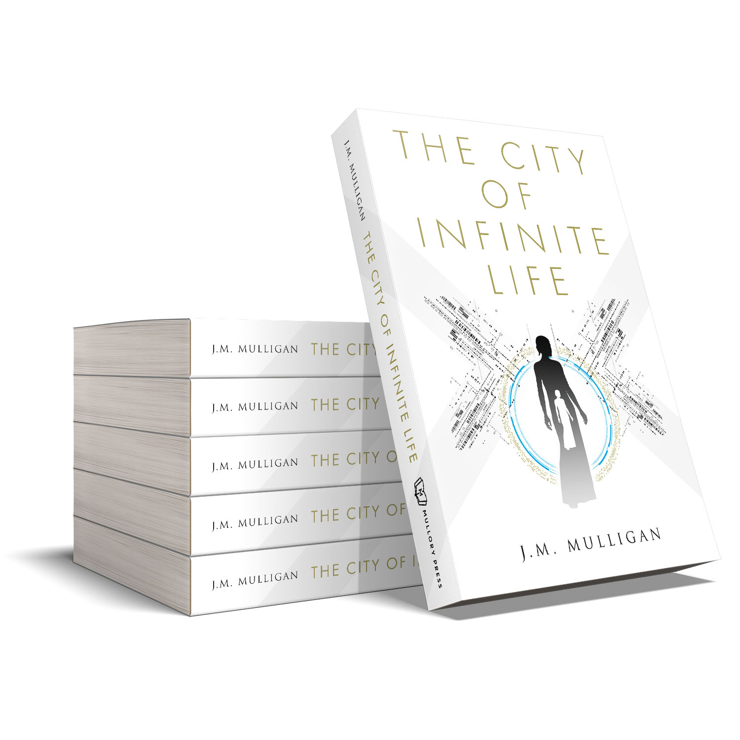 'The City Of Infinite Life' is a deep scifi, alternate reality thriller. The author is J.M. Mulligan. The book cover and interior were designed by Mark Thomas of coverness.com. To find out more about my book design services, please visit www.coverness.com