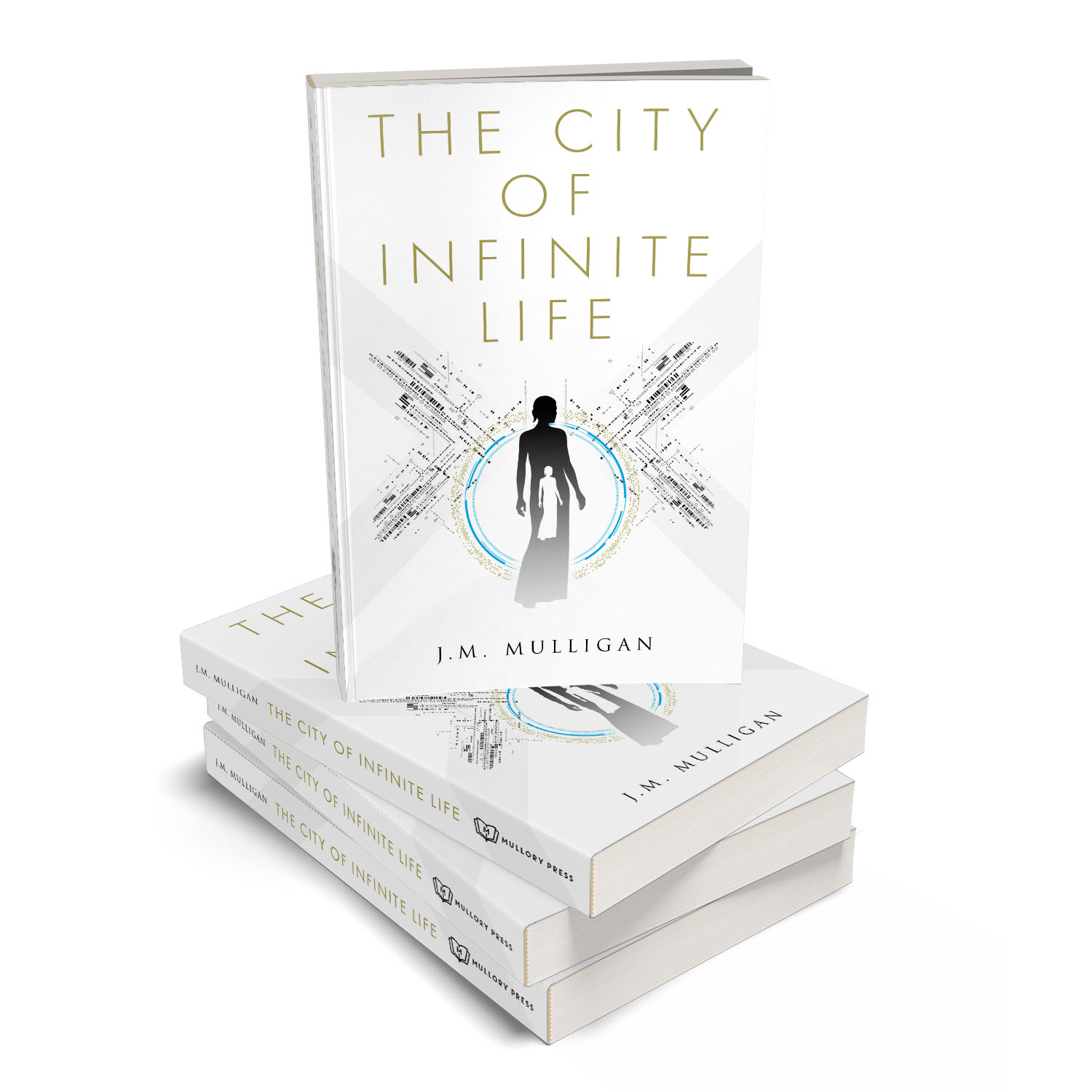 'The City Of Infinite Life' is a deep scifi, alternate reality thriller. The author is J.M. Mulligan. The book cover and interior were designed by Mark Thomas of coverness.com. To find out more about my book design services, please visit www.coverness.com