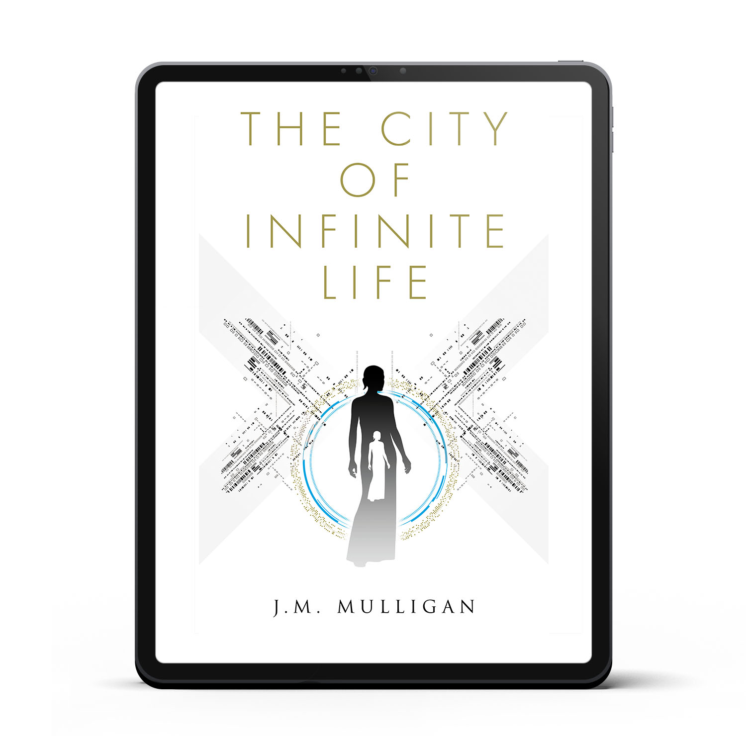 'The City Of Infinite Life' is a deep scifi, alternate reality thriller. The author is J.M. Mulligan. The book cover and interior were designed by Mark Thomas of coverness.com. To find out more about my book design services, please visit www.coverness.com