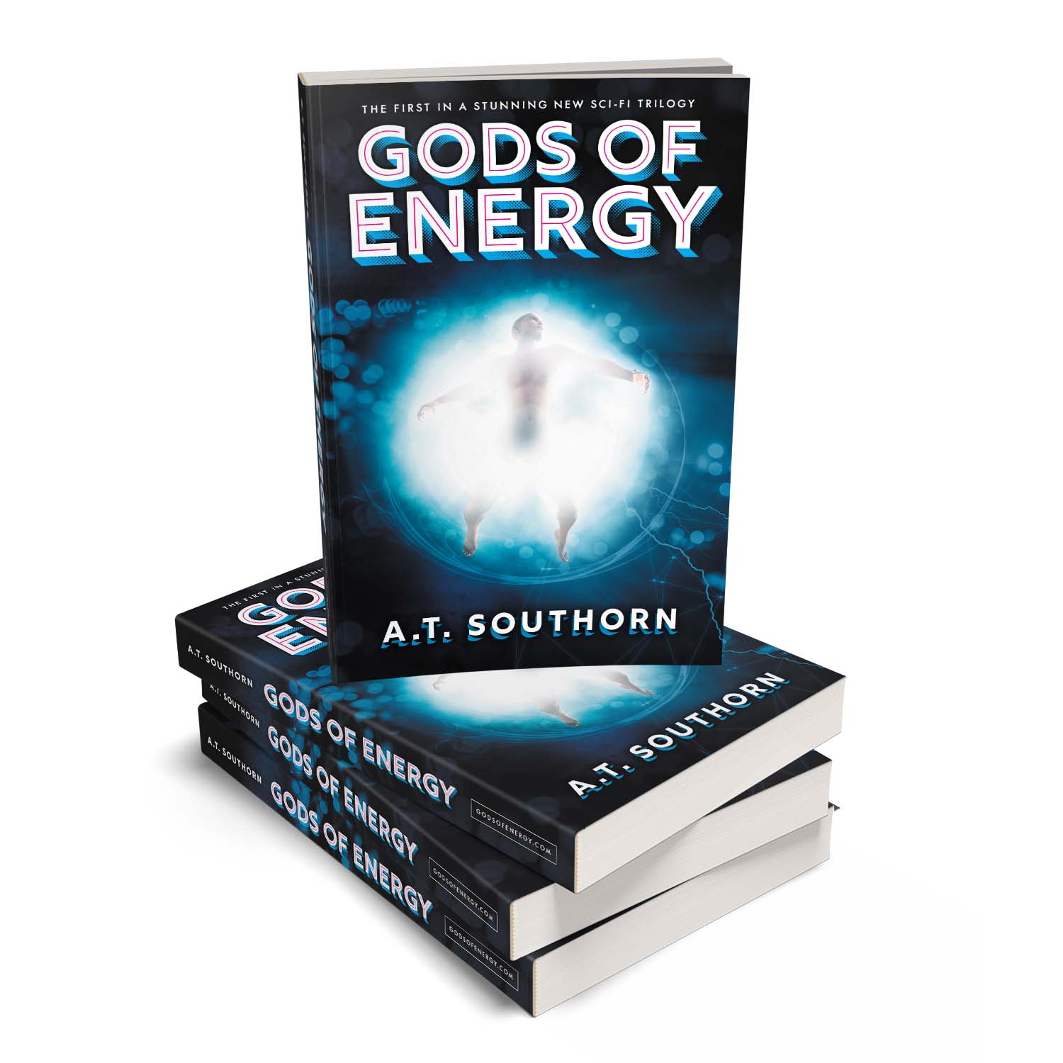 'Gods of Energy' is the first book in an electrifying new scifi trilogy by A.T Southorn. The book cover and interior formatting were designed by Mark Thomas of coverness.com. To find out more about my book design services, please visit www.coverness.com