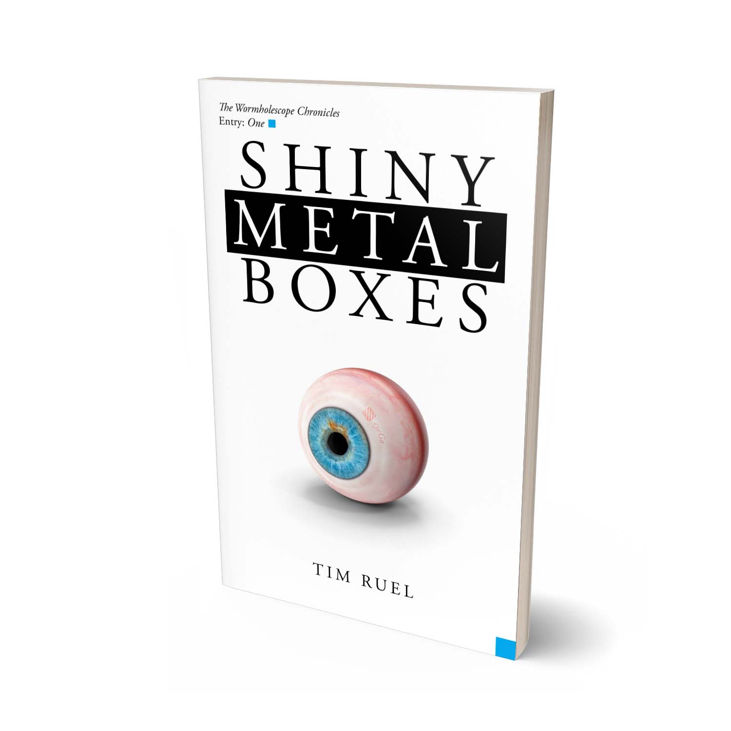 Shiny Metal Boxes is satrical scifi story by Tim Ruel. The book cover was designed by Mark Thomas of coverness.com. To find out more about my book design services, please visit www.coverness.com