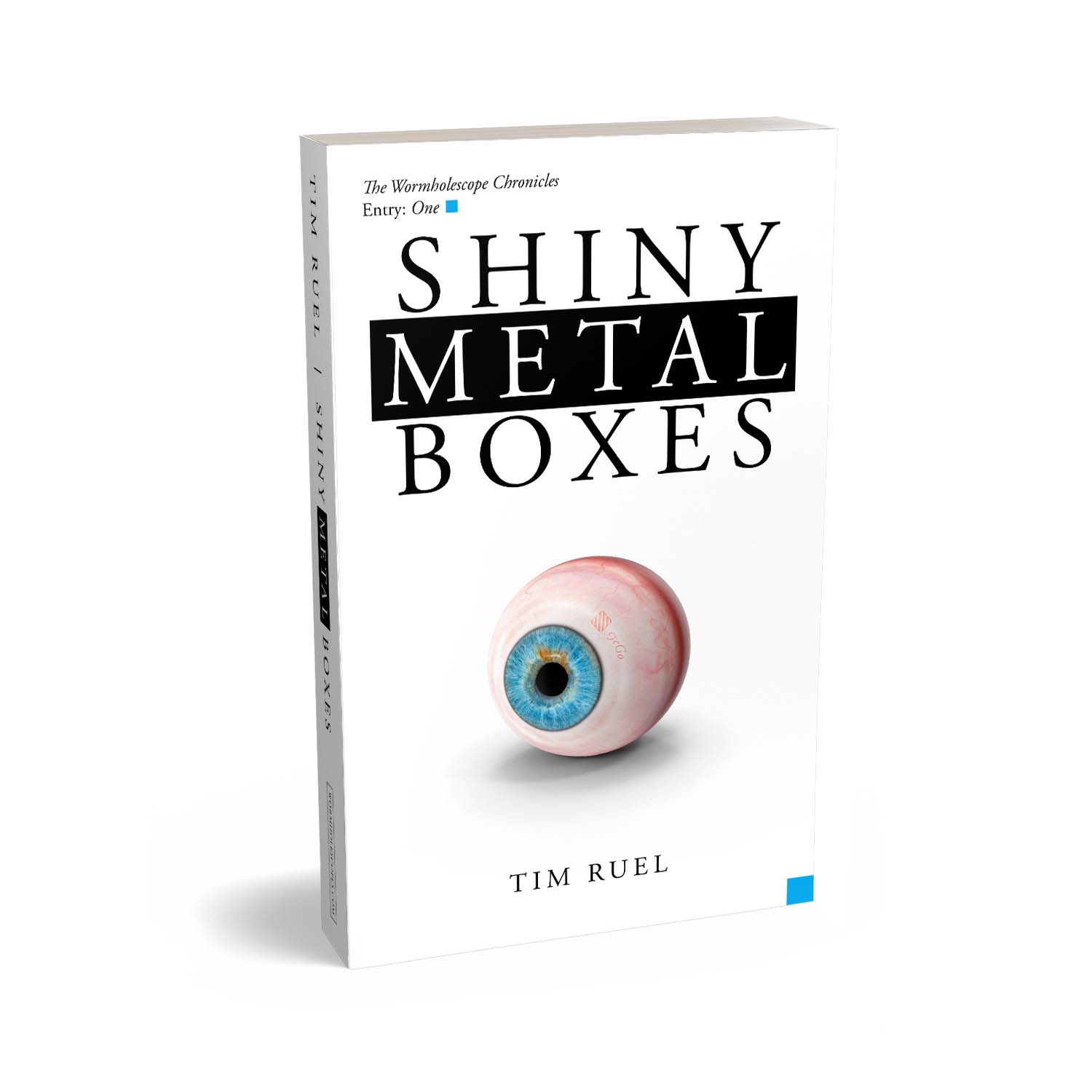 Shiny Metal Boxes is satrical scifi story by Tim Ruel. The book cover was designed by Mark Thomas of coverness.com. To find out more about my book design services, please visit www.coverness.com