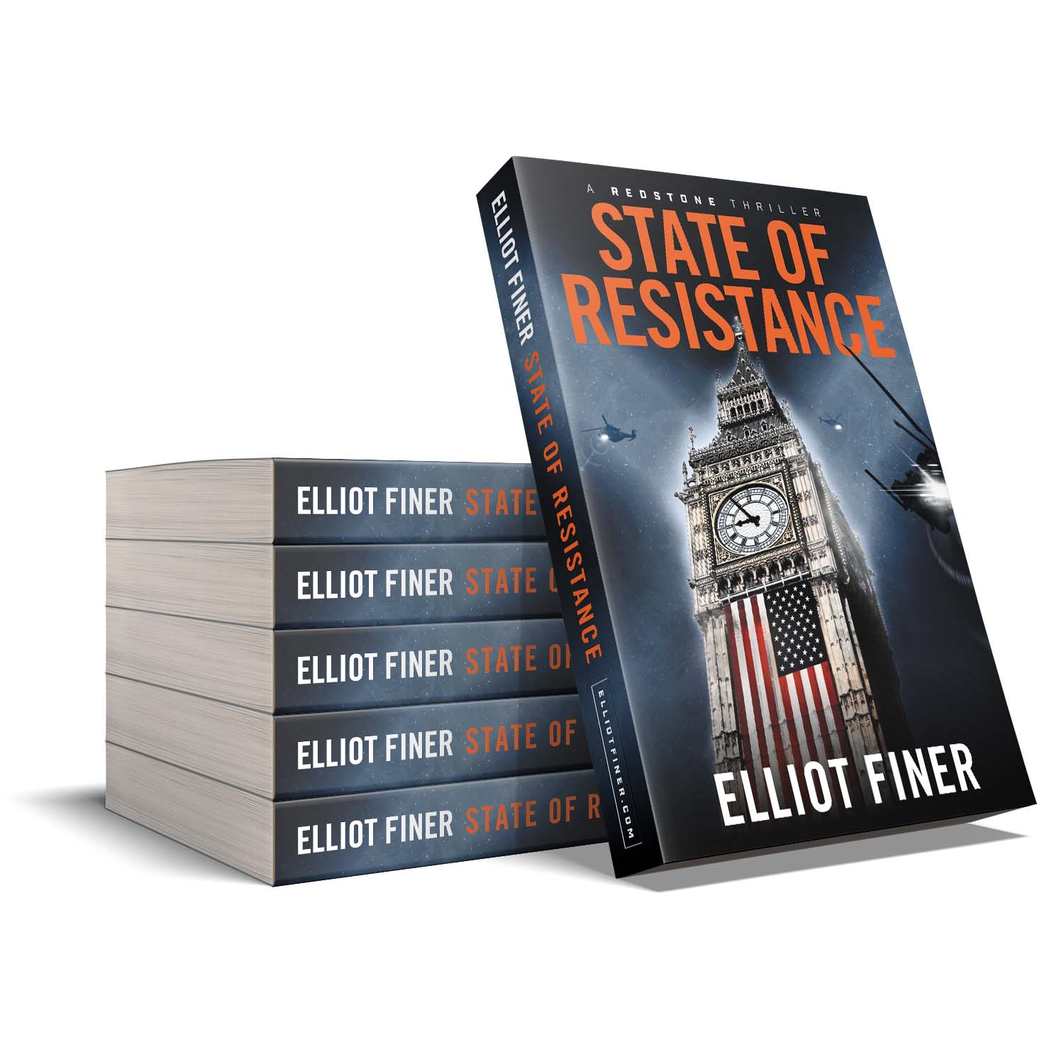 'State of Resistance' is a twisting near-future conspiracy thriller. The author is Elliot Finer. The book cover was designed by Mark Thomas of coverness.com. To find out more about my book design services, please visit www.coverness.com