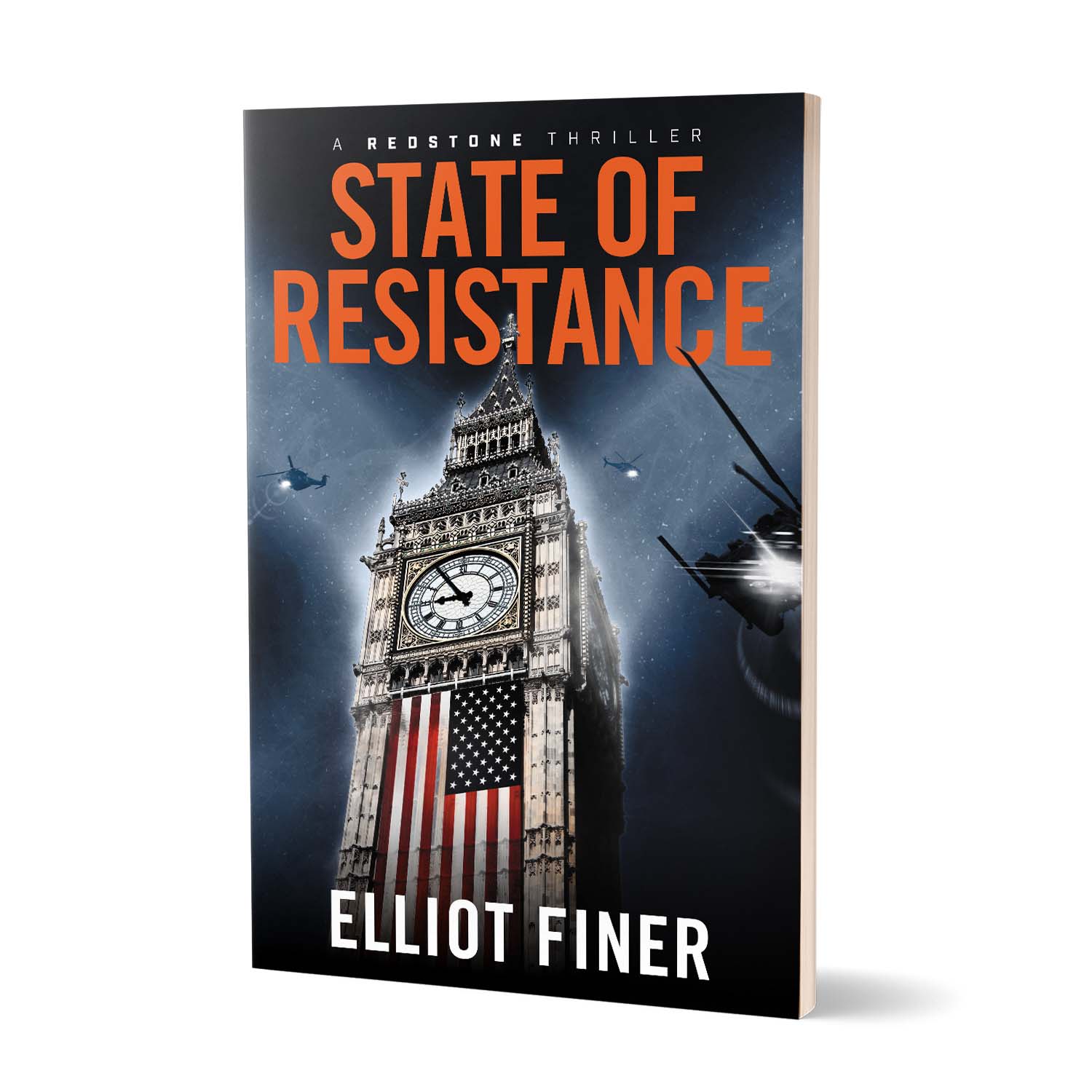 'State of Resistance' is a twisting near-future conspiracy thriller. The author is Elliot Finer. The book cover was designed by Mark Thomas of coverness.com. To find out more about my book design services, please visit www.coverness.com