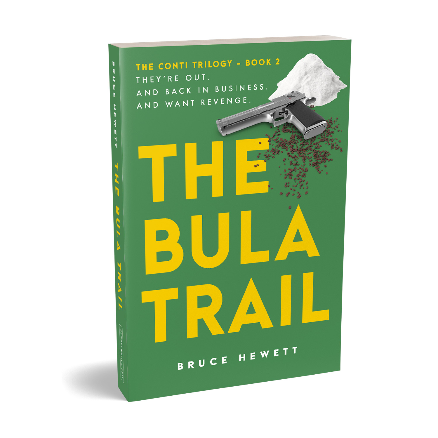 'The Bula Trail' is the second in an Australia-set, pharma-crime thriller series. The author is Bruce Hewett. The book cover and interior formatting are designed by Mark Thomas of coverness.com. To find out more about my book design services, please visit www.coverness.com