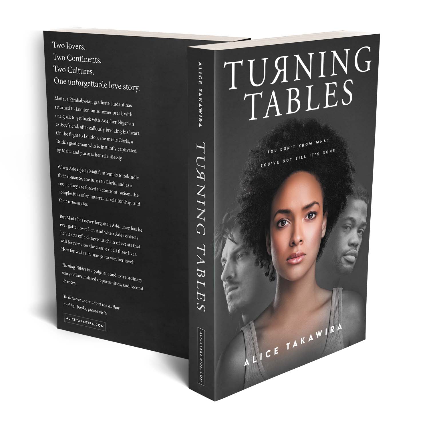 'Turning Tables' is an excellent multicultural relationships novel. The author is Alice Takawira. The book cover design is by Mark Thomas. To learn more about what Mark could do for your book, please visit coverness.com.