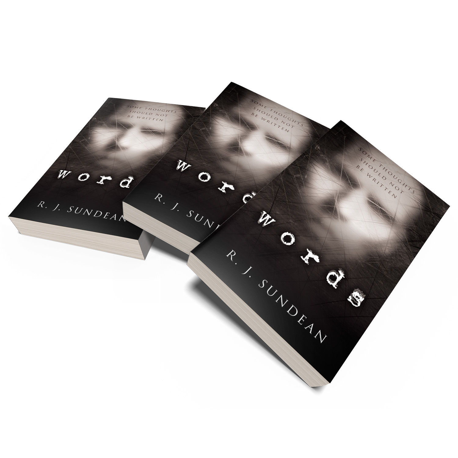 'Words' is literral and literary horror novel. The author is RJ Sundean. The book cover and interior design are by Mark Thomas. To learn more about what Mark could do for your book, please visit coverness.com.