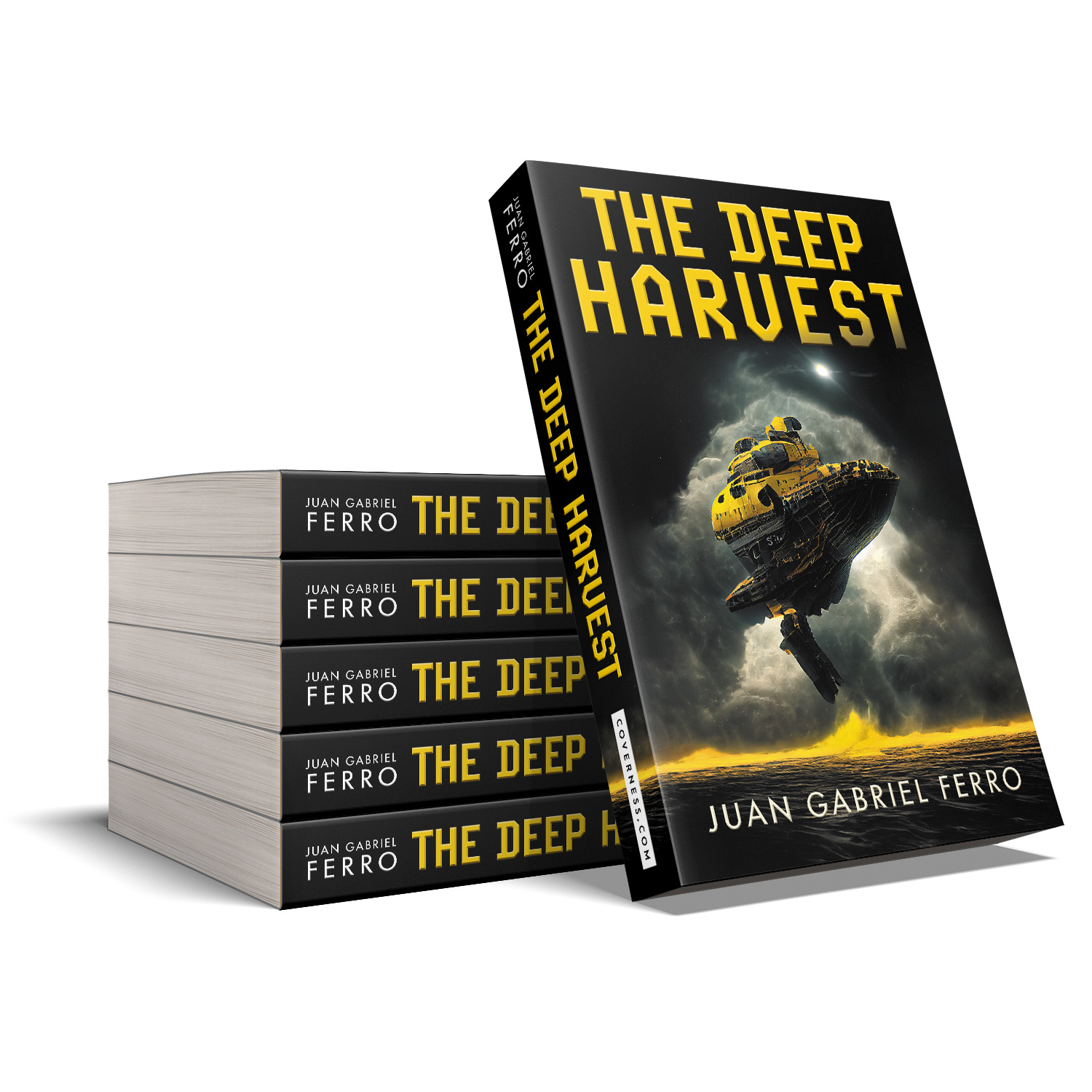 'The Deep Harvest' is a striking scifi demonstration book cover design by Mark Thomas. To learn more about what Mark could do for your book, please visit coverness.com.