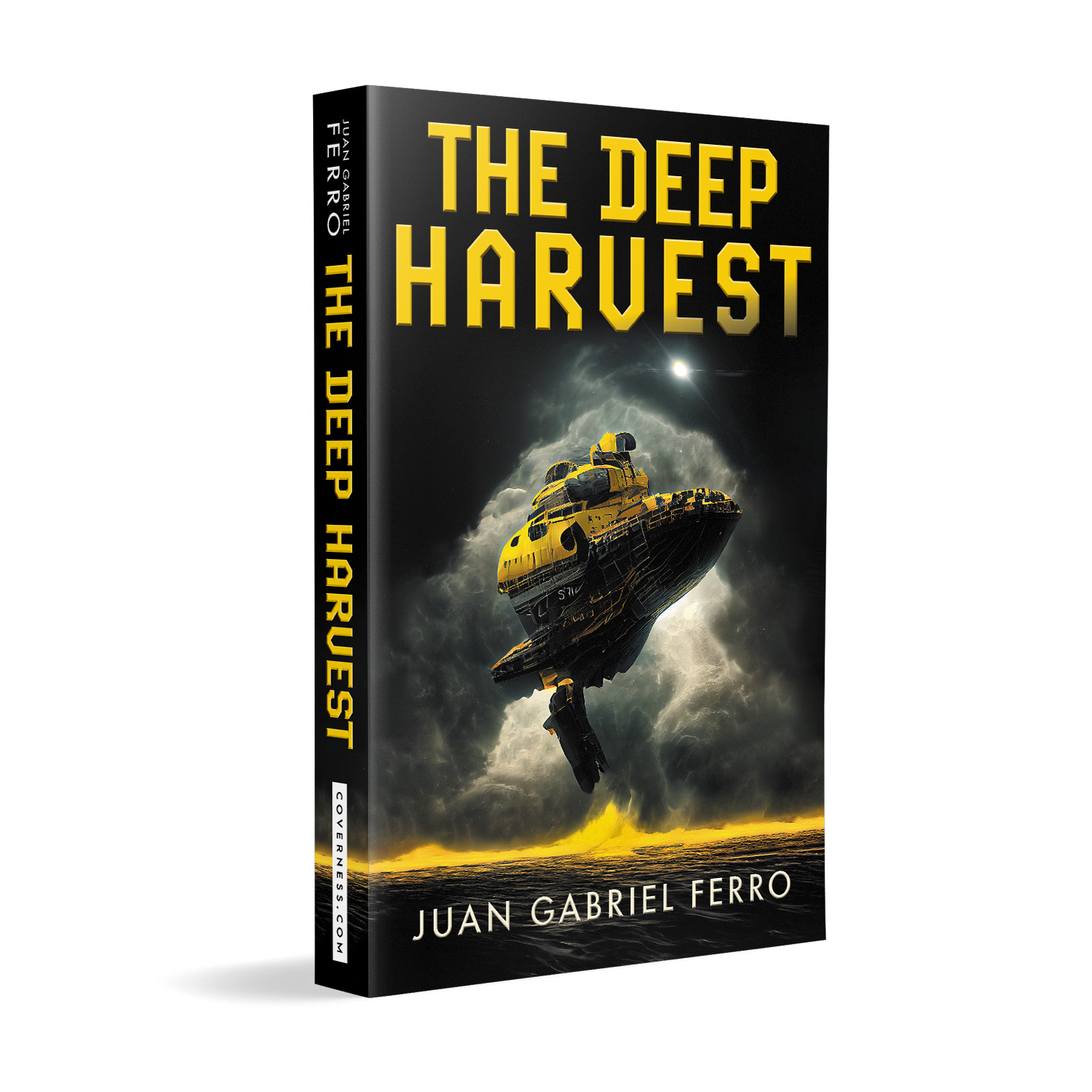 'The Deep Harvest' is a striking scifi demonstration book cover design by Mark Thomas. To learn more about what Mark could do for your book, please visit coverness.com.