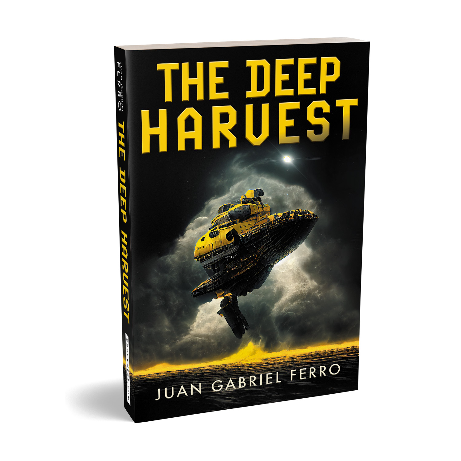 'The Deep Harvest' is a striking scifi demonstration book cover design by Mark Thomas. To learn more about what Mark could do for your book, please visit coverness.com.