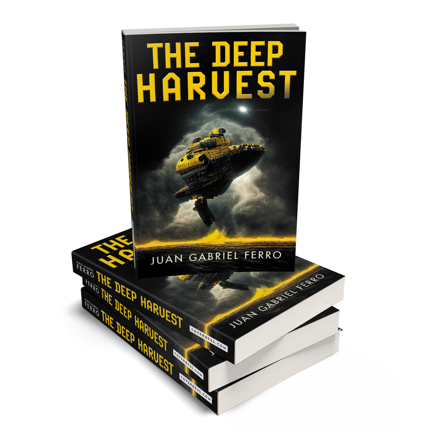 'The Deep Harvest' is a striking scifi demonstration book cover design by Mark Thomas. To learn more about what Mark could do for your book, please visit coverness.com.