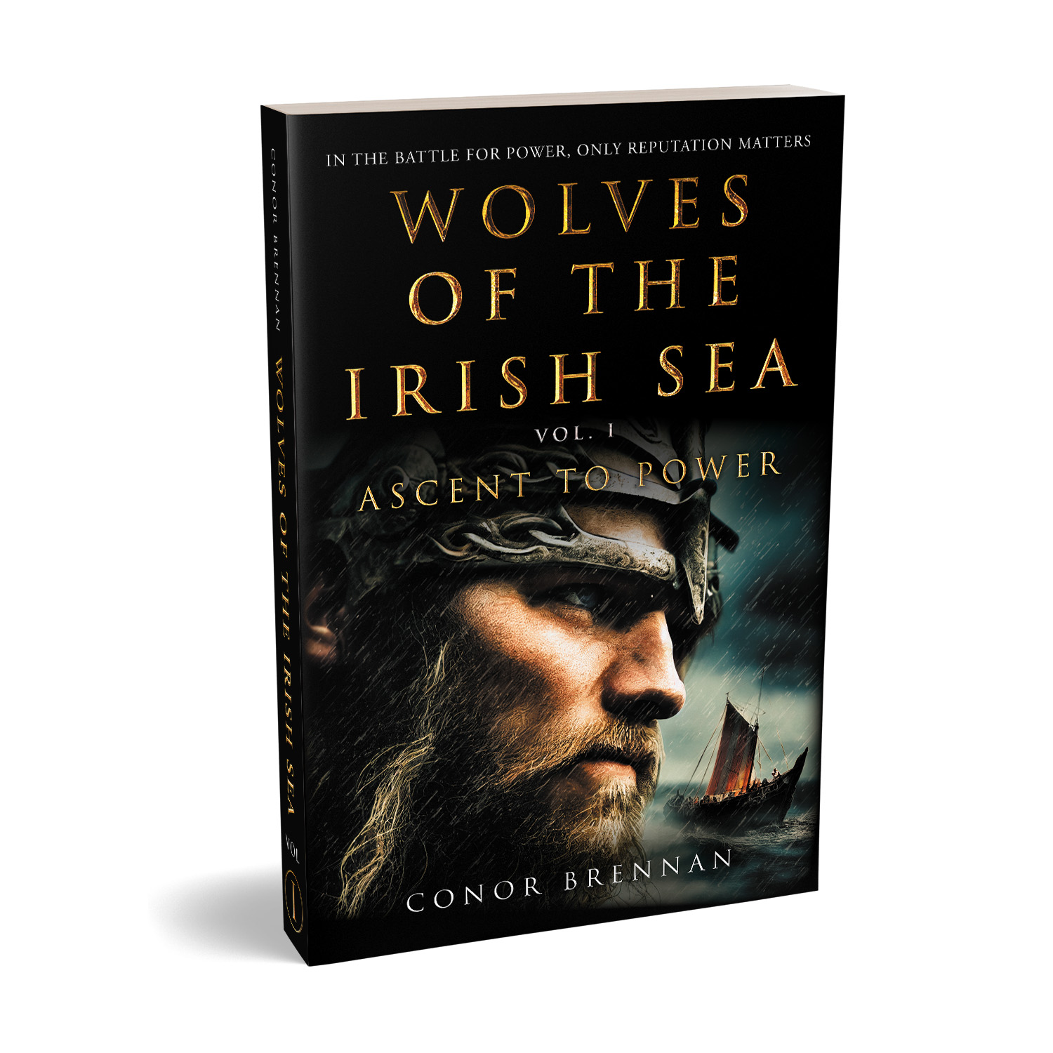 'Wolves of the Irish Sea' is a dark and epic historical fiction series. The author is Conor Brennan. The book cover and interior design are by Mark Thomas. To learn more about what Mark could do for your book, please visit coverness.com.