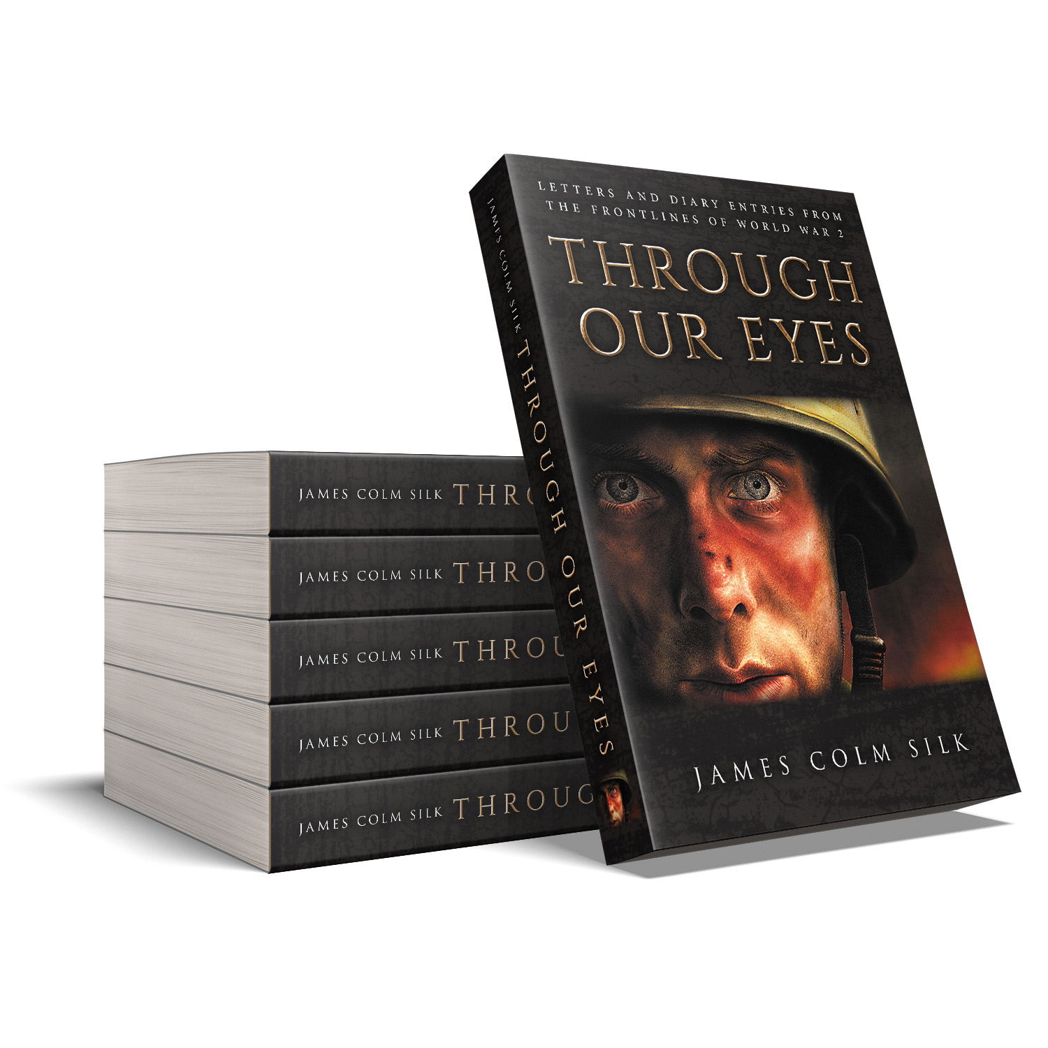 'Through Our Eyes' is a rare military historical book cover design demo by Mark Thomas. To learn more about what Mark could do for your book, please visit coverness.com.