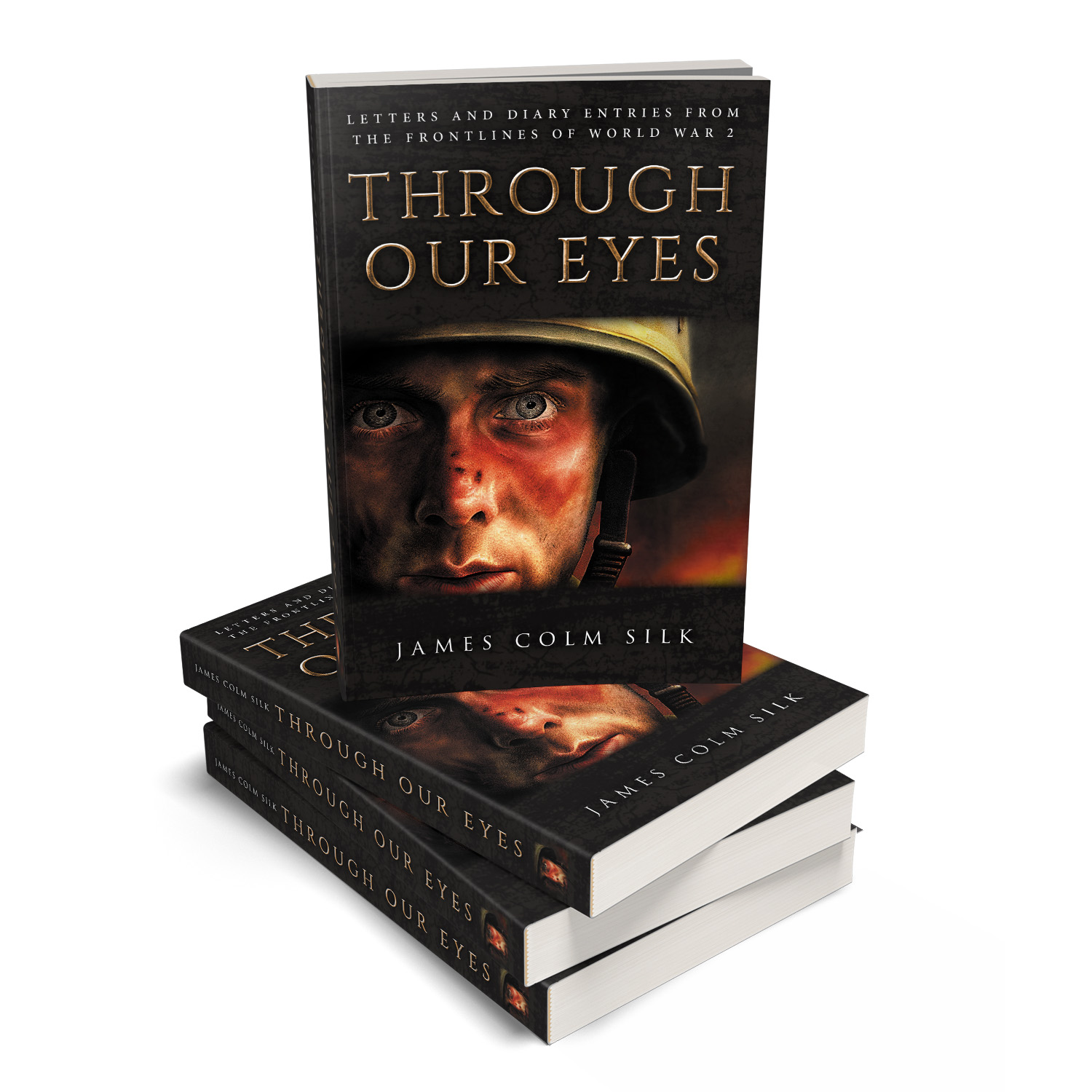 'Through Our Eyes' is a rare military historical book cover design demo by Mark Thomas. To learn more about what Mark could do for your book, please visit coverness.com.