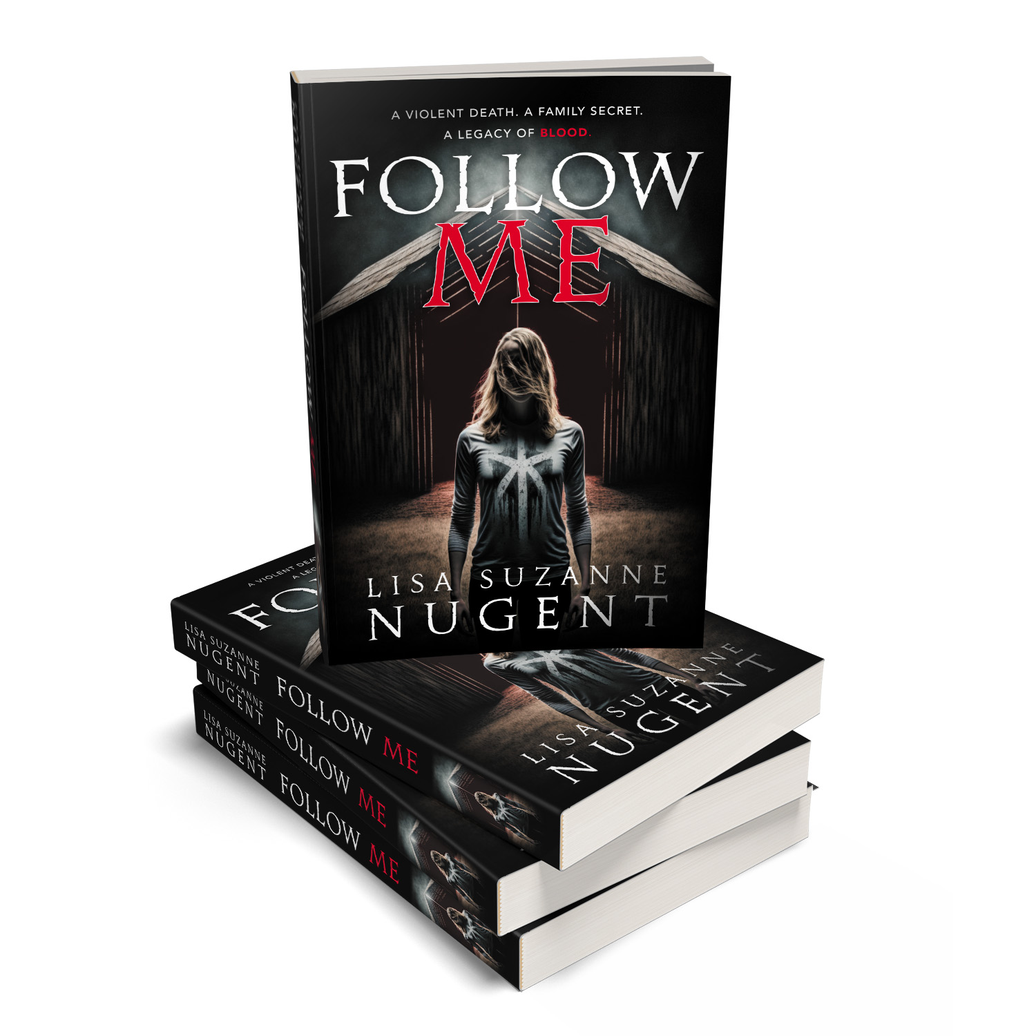 'Follow Me' is a skin-chilling modern horror novel. The author is Lisa Suzanne Nugent. The book cover and interior design are by Mark Thomas. To learn more about what Mark could do for your book, please visit coverness.com.