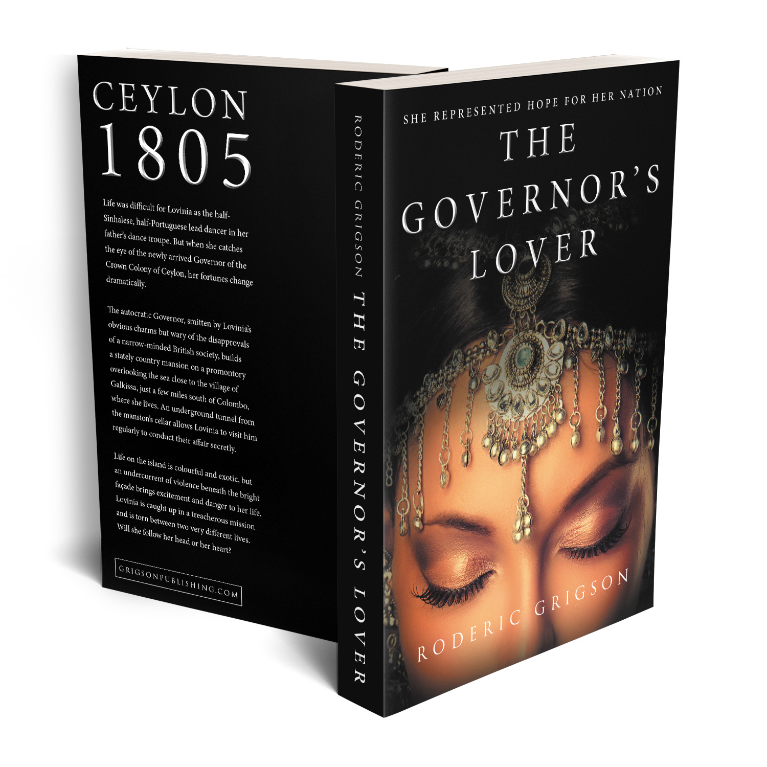 'The Governor's Lover' is a sweeping historical romance set in Colonial Ceylon in the early 19th Century. The author is Roderic Grigson. The book cover and interior design are by Mark Thomas. To learn more about what Mark could do for your book, please visit coverness.com.